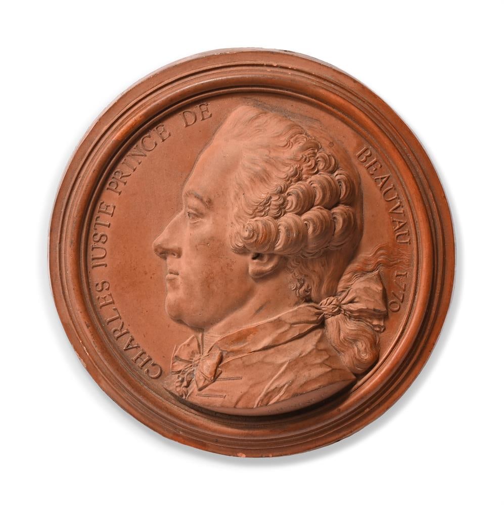 JEAN-BAPTISTE NINI (1717-1786), TERRACOTTA MEDALLION 'CHARLES JUSTE, PRINCE OF BEAUVAU', DATED 1770: JEAN-BAPTISTE NINI (1717-1786), TERRACOTTA MEDALLION 'CHARLES JUSTE, PRINCE OF BEAUVAU'