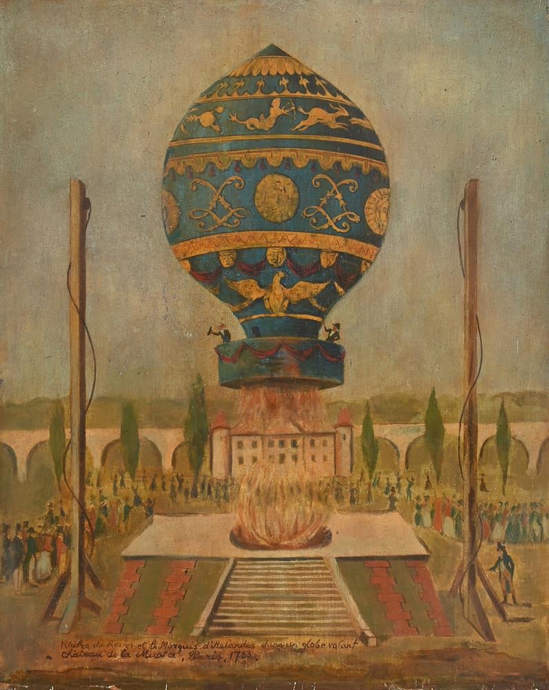 FRENCH SCHOOL (LATE 19TH CENTURY), THE FIRST FREE ASCENT OF A HOT AIR BALLOON - 2