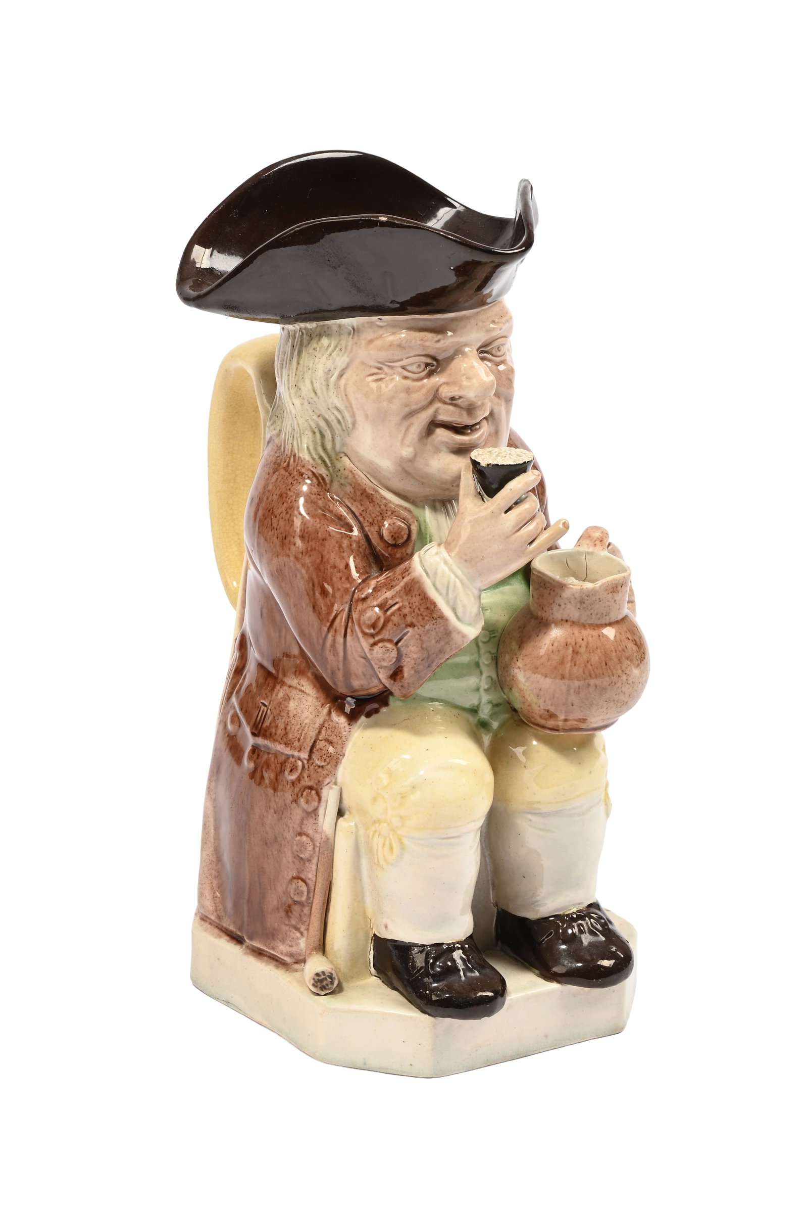 A STAFFORDSHIRE CREAMWARE TOBY JUG, LATE 18TH CENTURY - 2