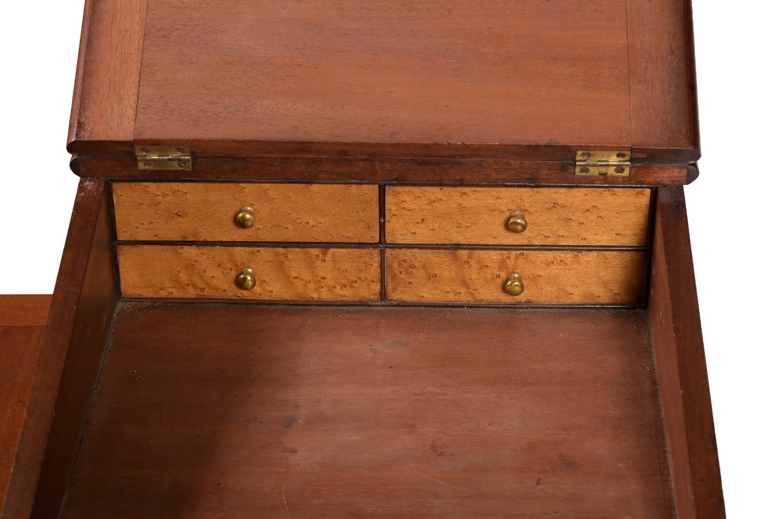 Y A GEORGE IV MAHOGANY AND EBONY INLAID DAVENPORT, CIRCA 1825 - 4