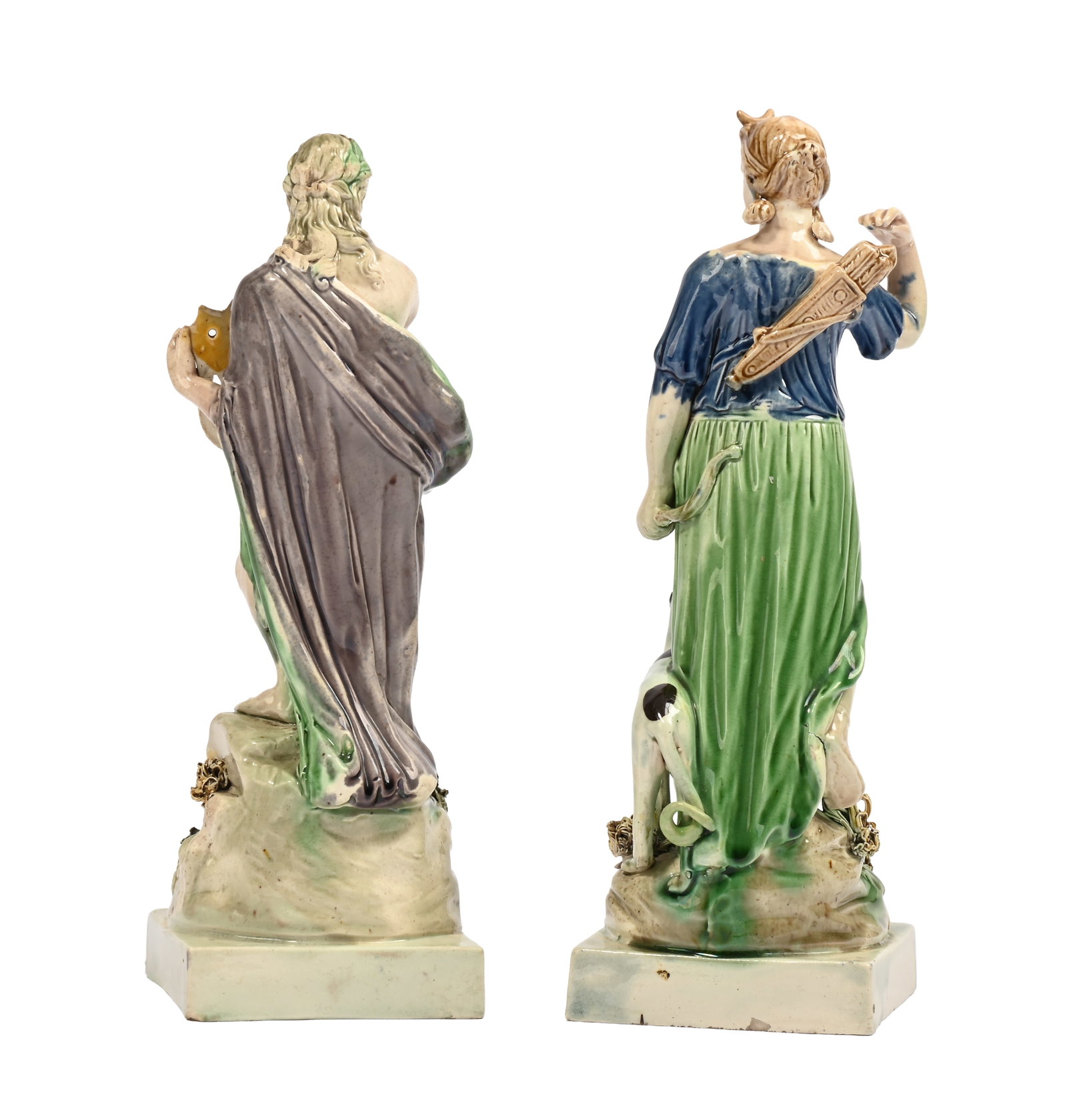 TWO STAFFORDSHIRE CREAMWARE FIGURES OF APOLLO AND DIANA OF RALPH WOOD TYPE, CIRCA 1780 - 3