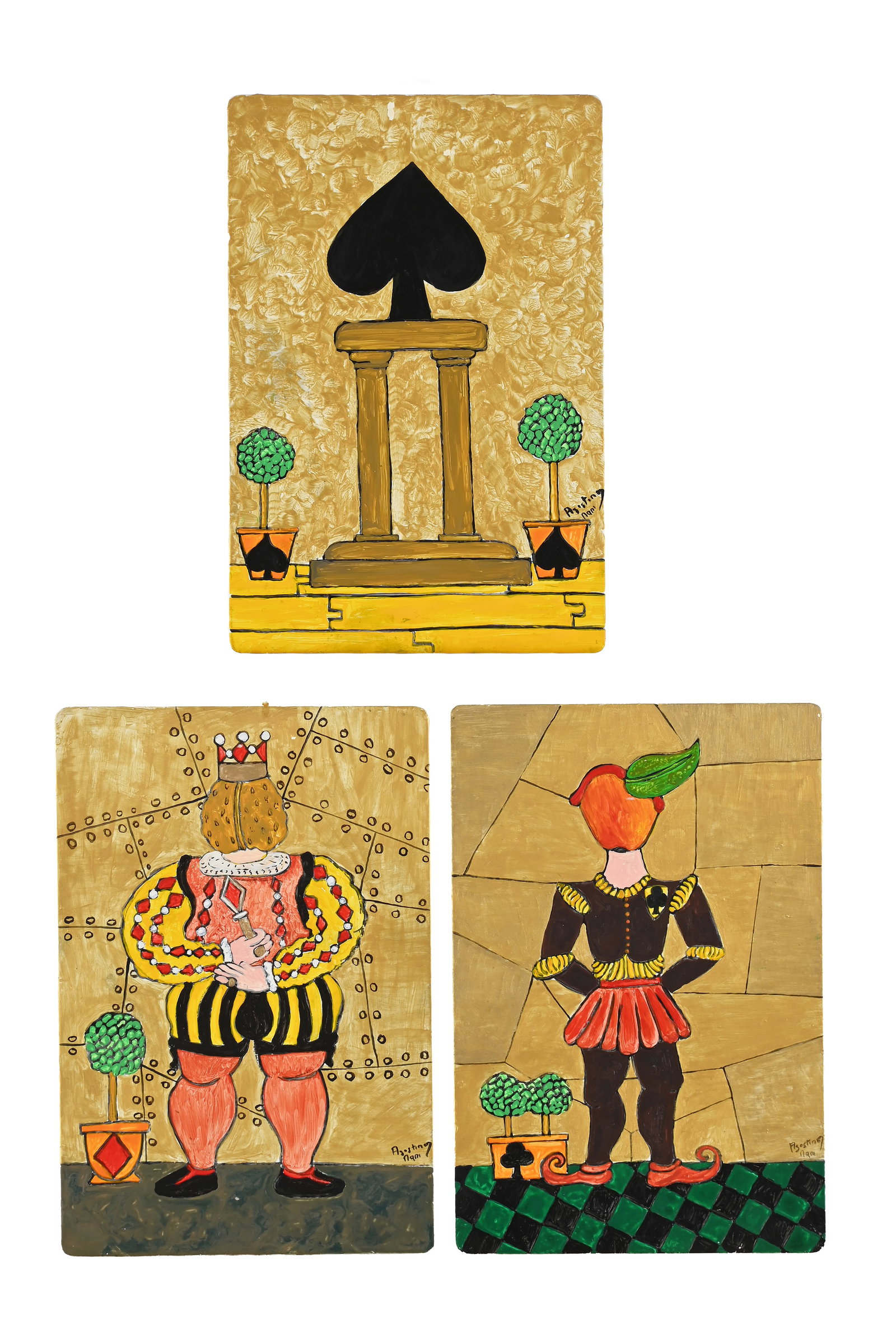 λ AGOSTINO NANI (ITALIAN 20TH CENTURY), A SET OF 15 PLAYING CARD PAINTINGS - 2