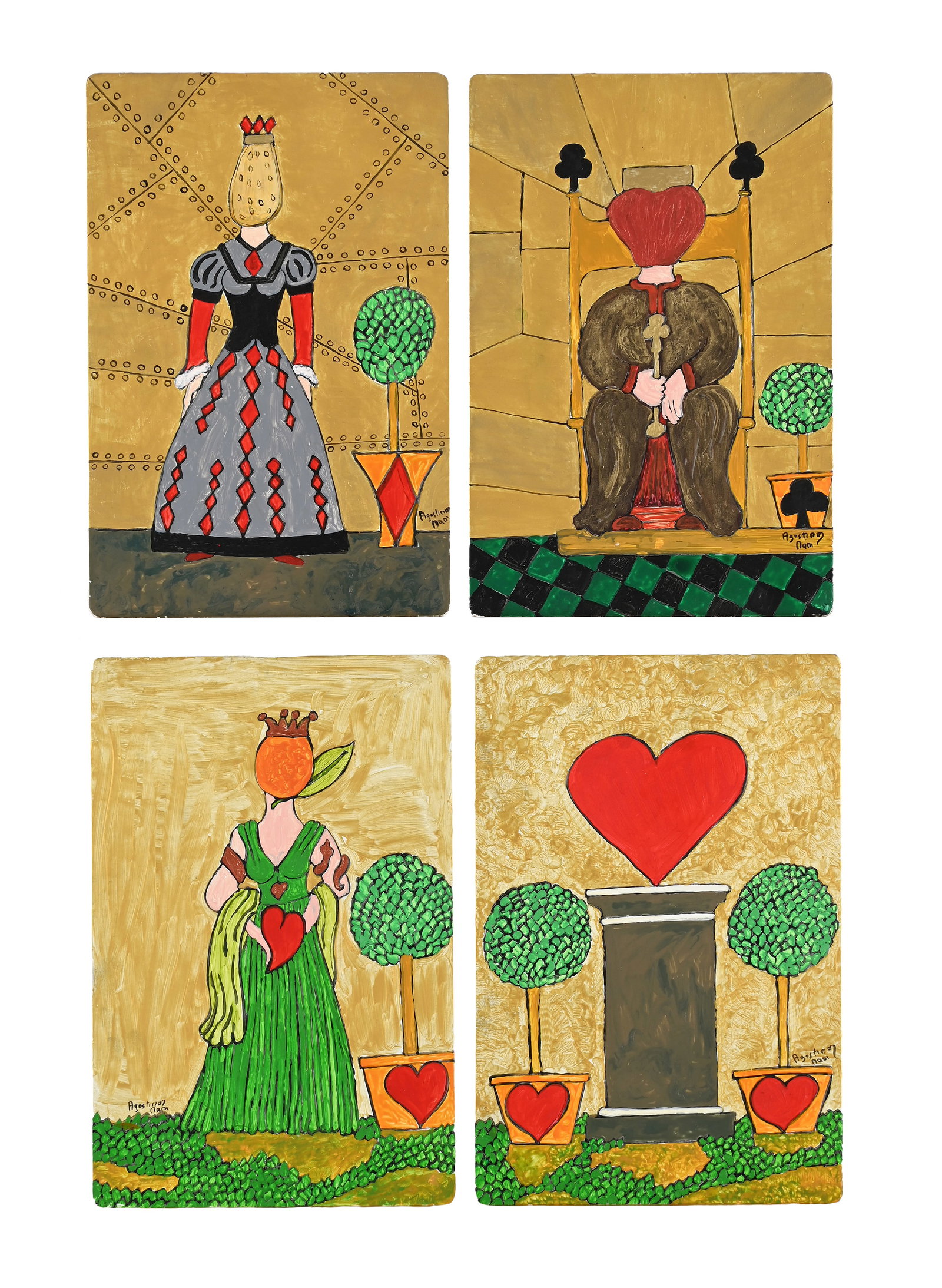 λ AGOSTINO NANI (ITALIAN 20TH CENTURY), A SET OF 15 PLAYING CARD PAINTINGS - 3