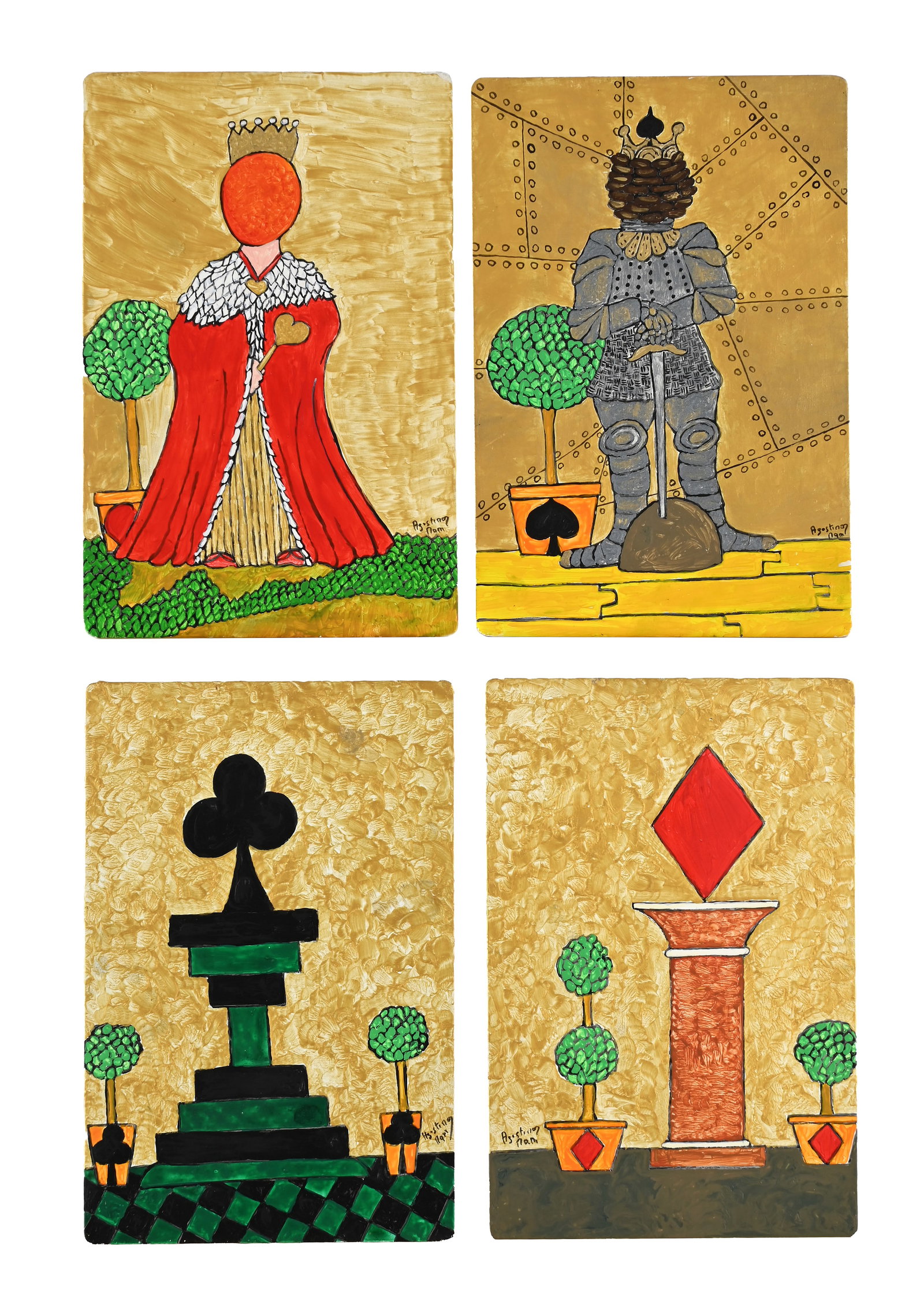 λ AGOSTINO NANI (ITALIAN 20TH CENTURY), A SET OF 15 PLAYING CARD PAINTINGS - 4