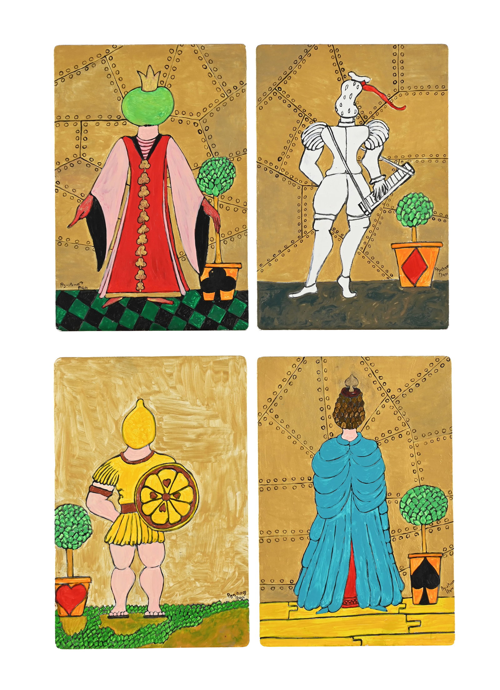 λ AGOSTINO NANI (ITALIAN 20TH CENTURY), A SET OF 15 PLAYING CARD PAINTINGS - 5