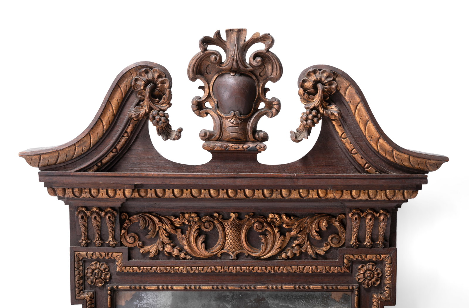 A PAIR OF CARVED WOOD AND PARCEL GILT WALL MIRRORS, LATE 19TH OR EARLY 20TH CENTURY - 2