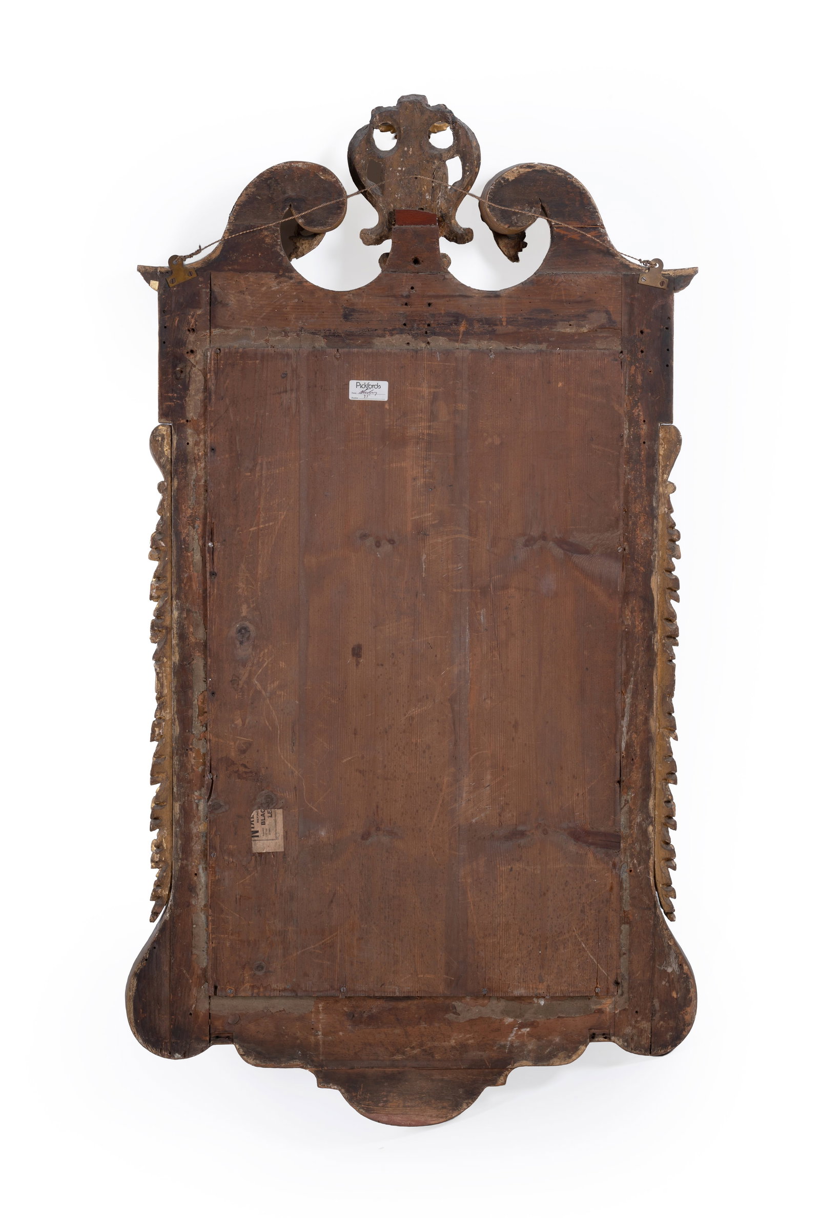 A GEORGE II WALNUT AND PARCEL GILT KENTIAN TYPE WALL MIRROR, CIRCA 1750 AND LATER PLATE - 2