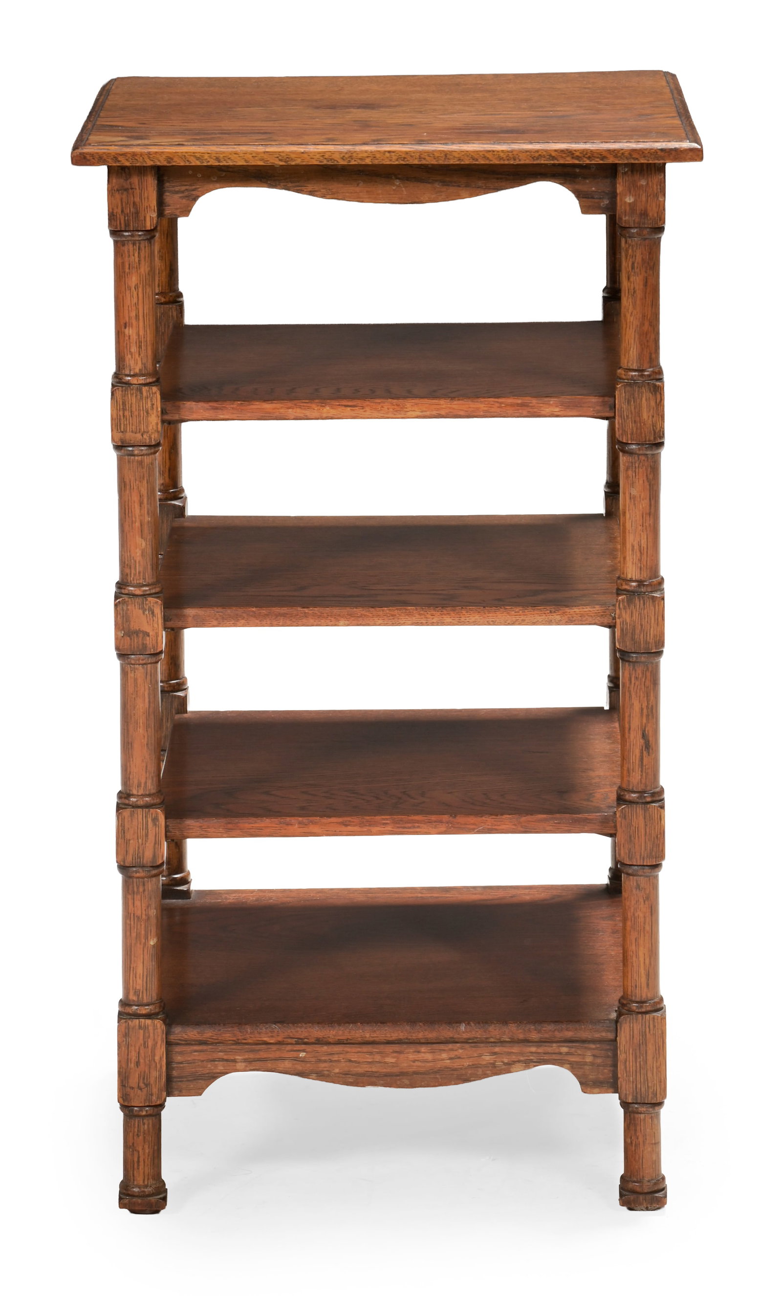 AN UNUSUAL VICTORIAN OAK FIVE TIER ETAGERE OR WHATNOT, SECOND HALF 19TH CENTURY - 2