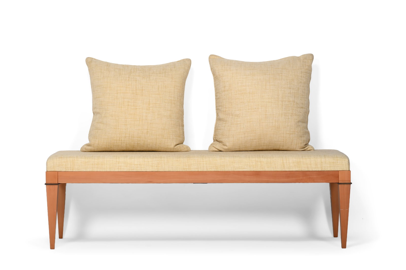 GOSLING LONDON, A MAPLE AND BRONZE MOUNTED FOOTSTOOL, IN THE MANNER OF DAVID LINLEY, MODERN - 2