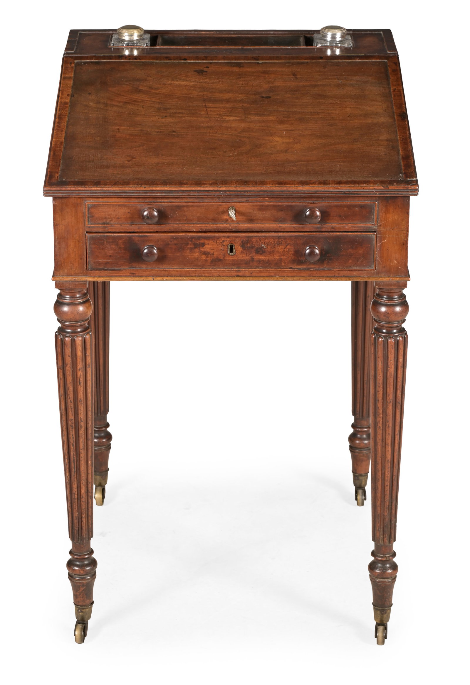 Y A REGENCY MAHOGANY DAVENPORT WRITING TABLE, IN THE MANNER OF GILLOWS, CIRCA 1820 - 2