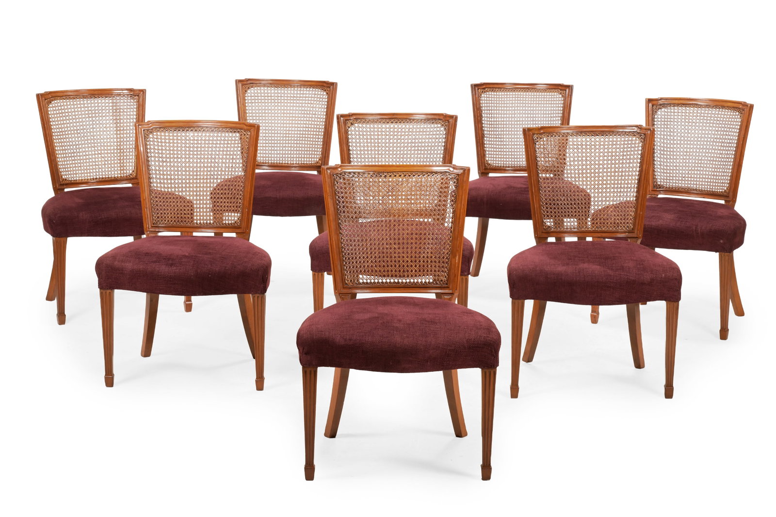 A SET OF EIGHT WALNUT DINING CHAIRS, IN LOUIS XVI STYLE, LAST QUARTER 19TH CENTURY (1 of 1)