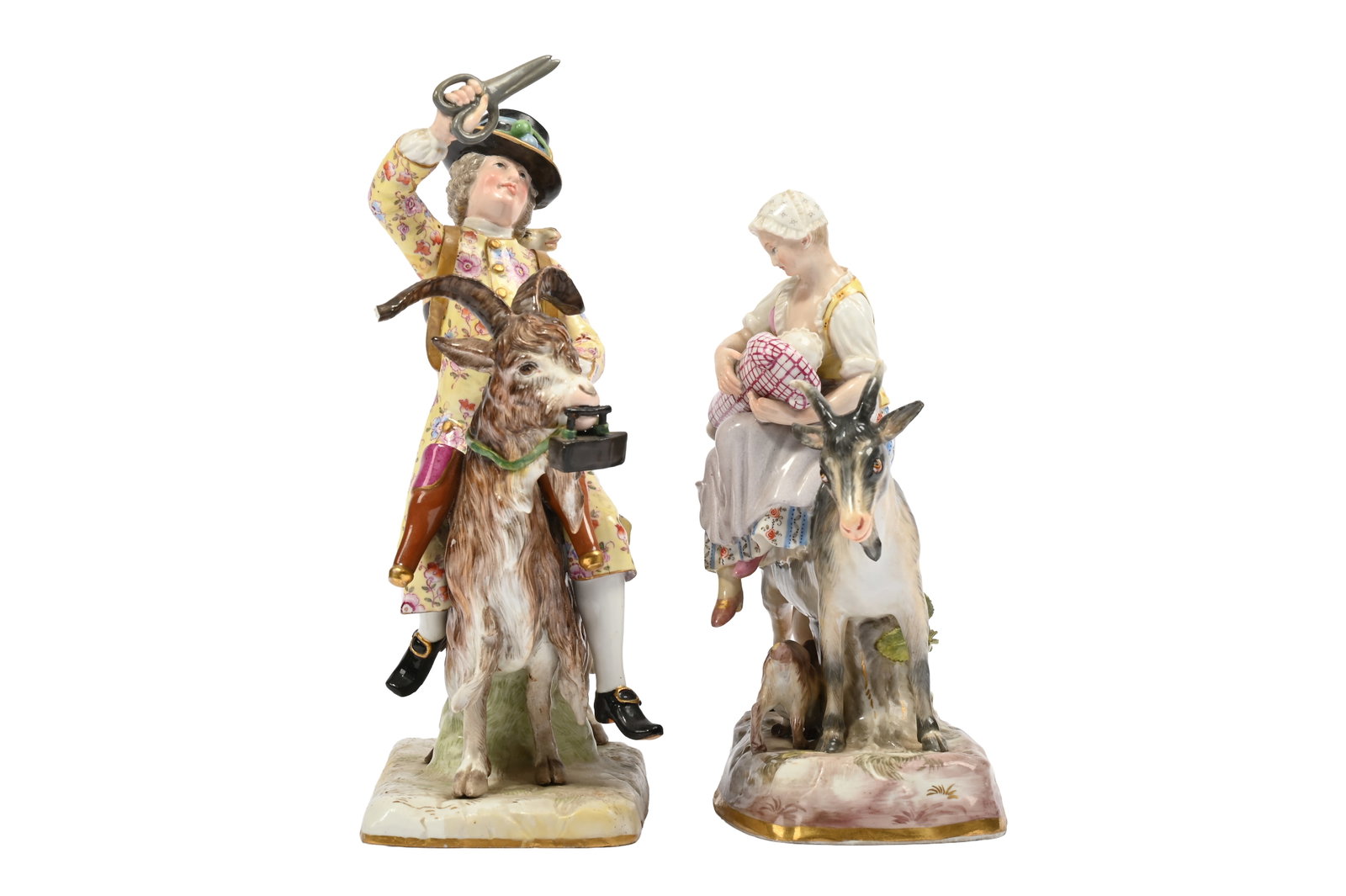 A MEISSEN MODEL OF COUNT VON BRUHLE'S TAILOR, LATE 19TH CENTURY, TOGETHER WITH ANOTHER MODEL - 3