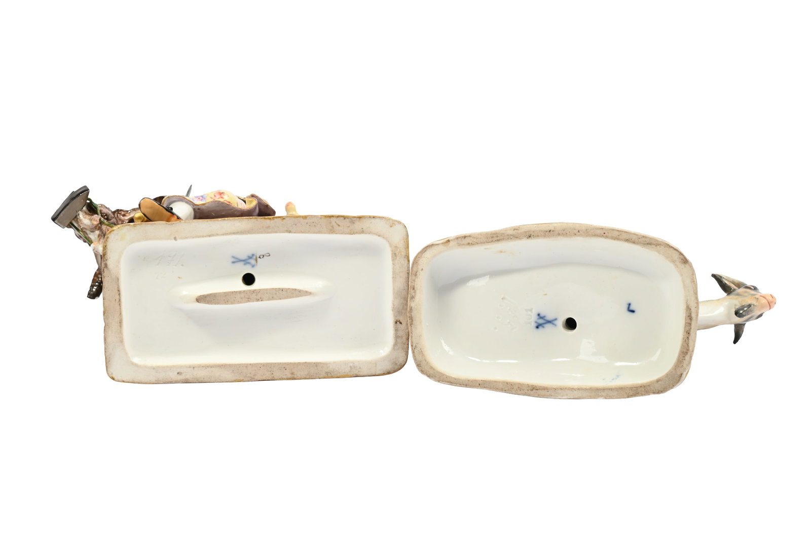 A MEISSEN MODEL OF COUNT VON BRUHLE'S TAILOR, LATE 19TH CENTURY, TOGETHER WITH ANOTHER MODEL - 5