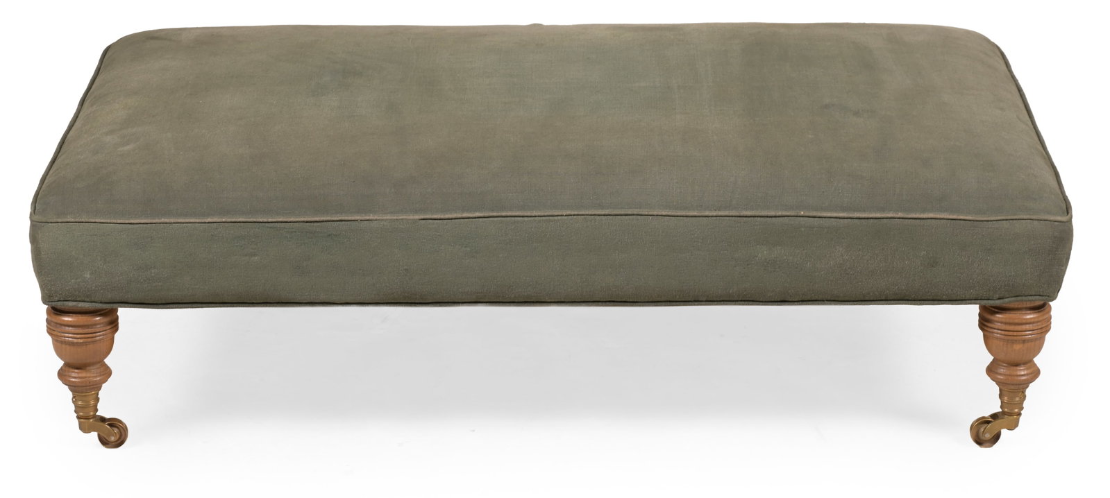 A LARGE LORFORDS UPHOLSTERED RECTANGULAR CENTRE STOOL, MODERN - 2