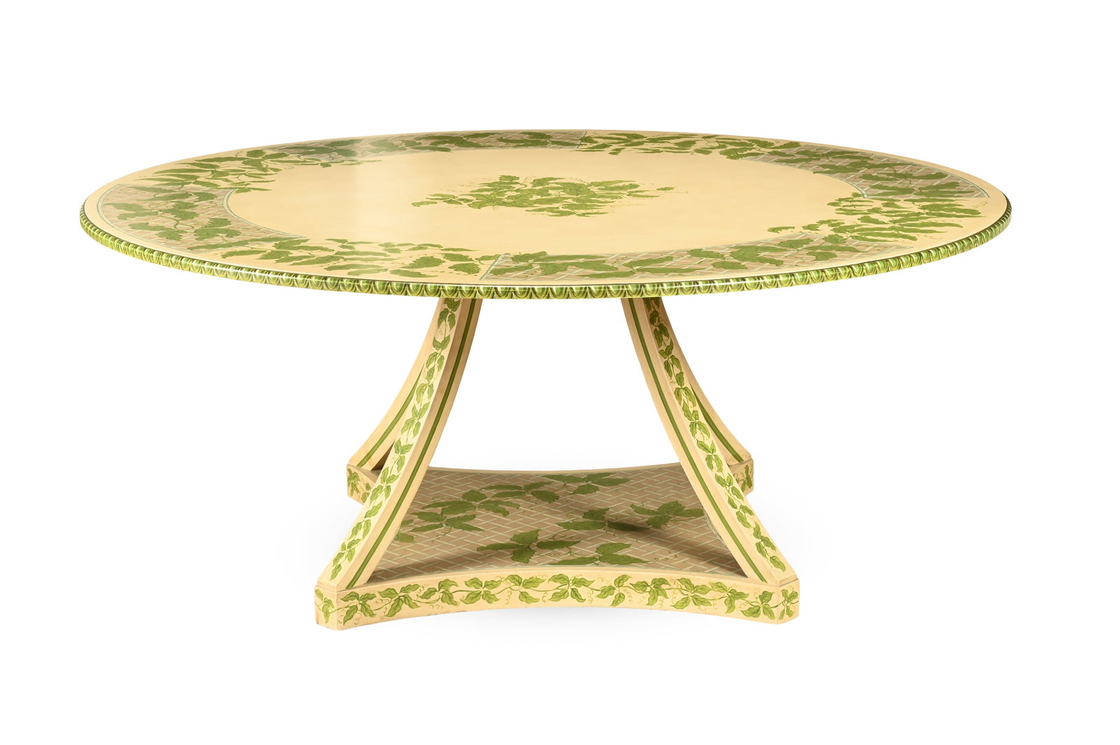 A CREAM AND GREEN PAINTED CENTRE TABLE, LATE 20TH CENTURY - 2