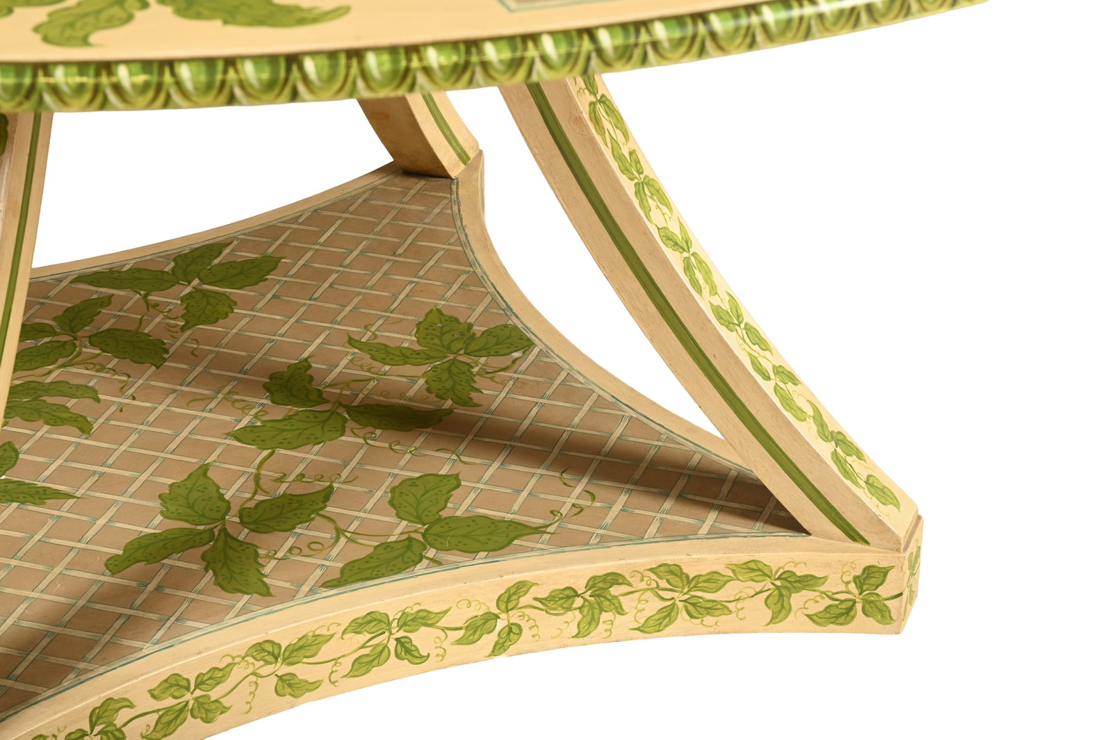 A CREAM AND GREEN PAINTED CENTRE TABLE, LATE 20TH CENTURY - 4