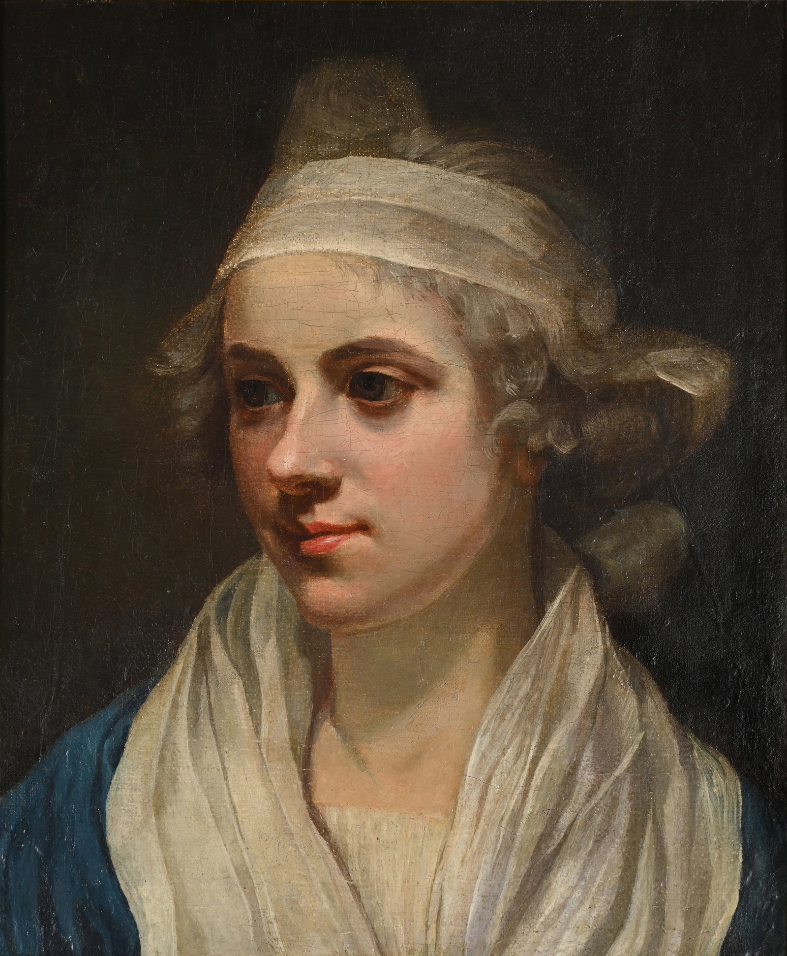 ENGLISH SCHOOL (LATE 18TH CENTURY), PORTRAIT OF A LADY IN A WHITE HEADBAND - 2