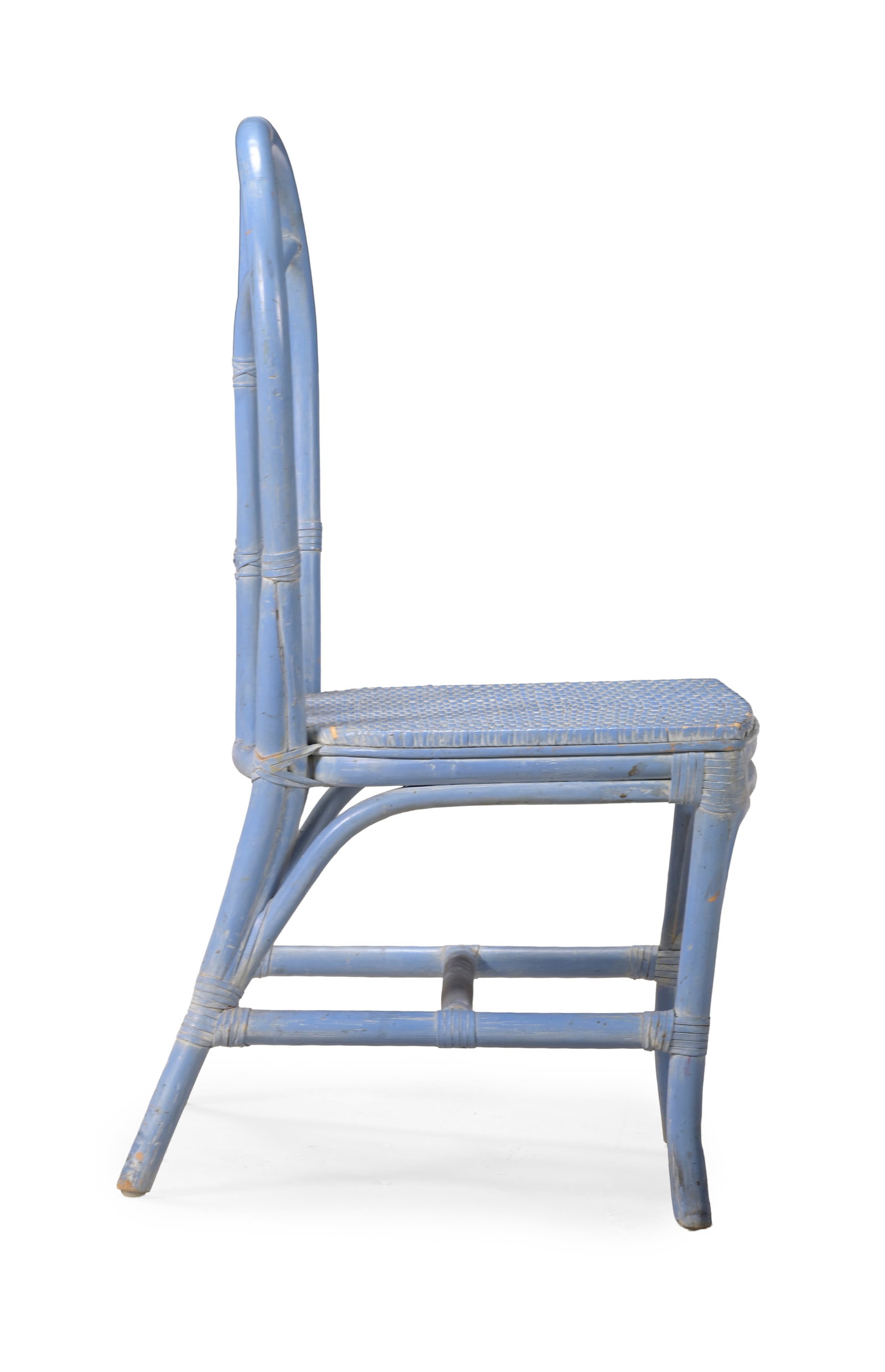 A BLUE PAINTED THREE DRAWER DRESSING TABLE WITH RELIEF WOOD GRAINED SURFACE, 20TH CENTURY - 3
