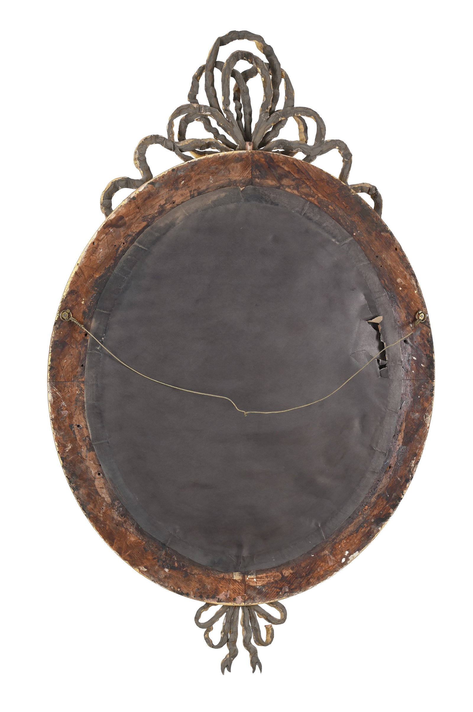 A GILTWOOD OVAL WALL MIRROR, IN THE MANNER OF JOHN LINNELL, LATE 19TH OR 20TH CENTURY - 2