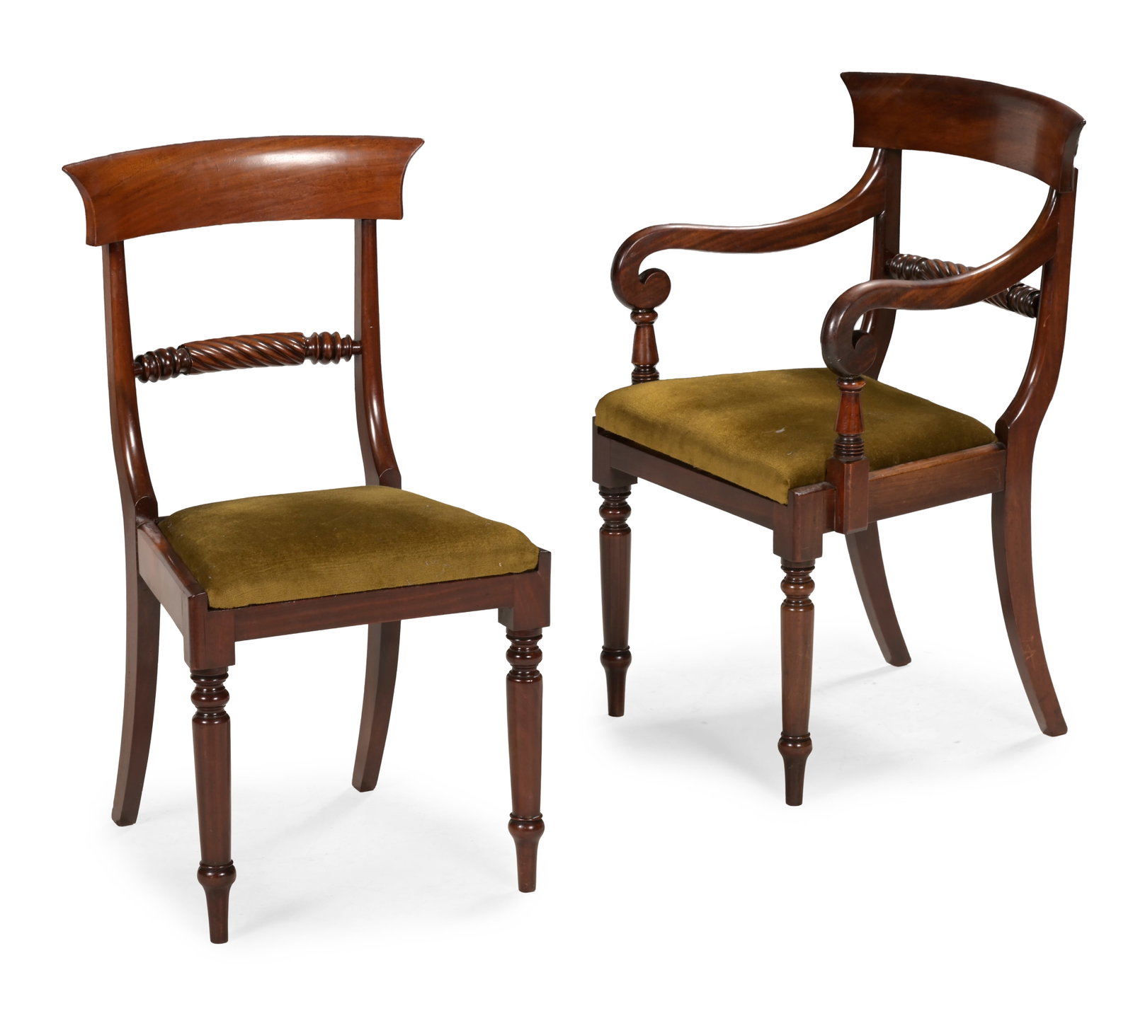 A SET OF EIGHT GEORGE IV MAHOGANY DINING CHAIRS, CIRCA 1830 - 2