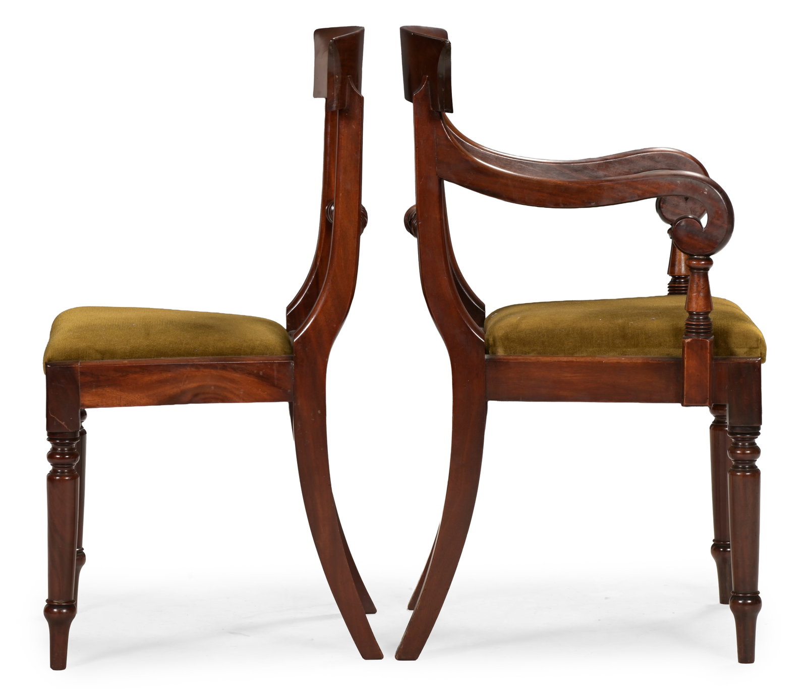 A SET OF EIGHT GEORGE IV MAHOGANY DINING CHAIRS, CIRCA 1830 - 4