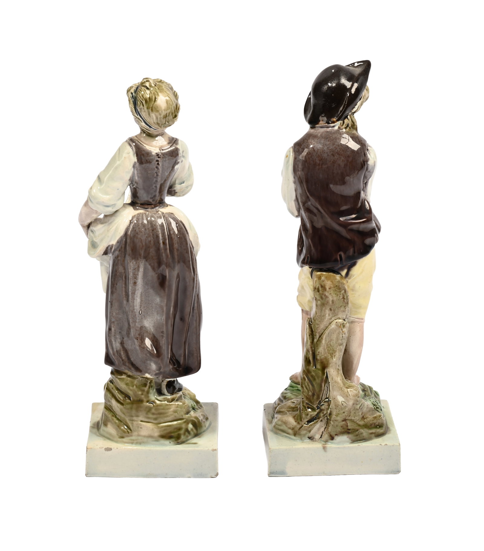 A PAIR OF STAFFORDSHIRE PEARLWARE FIGURES OF CYMON AND IPHIGENIA OF RALPH WOOD TYPE, CIRCA 1780 - 3