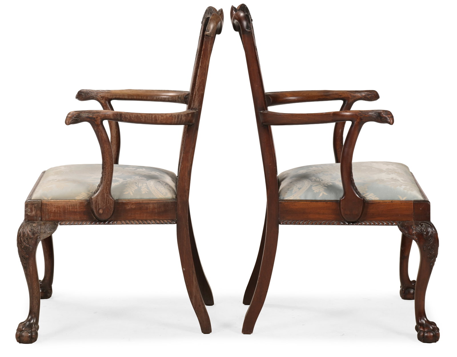 A PAIR OF EDWARDIAN MAHOGANY DINING ARMCHAIRS, IN 18TH CENTURY STYLE, EARLY 20TH CENTURY - 3