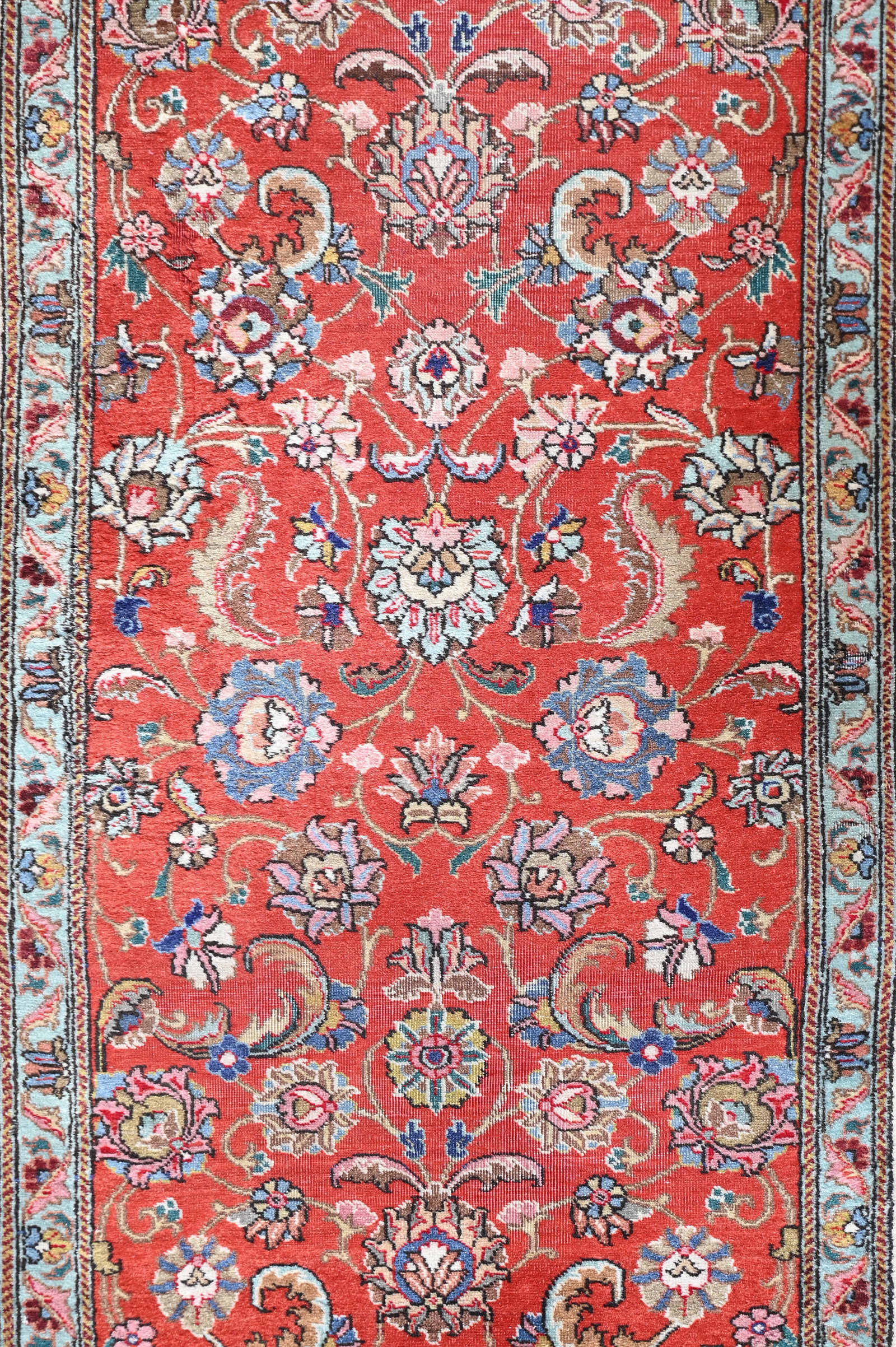 A RED GROUND TABRIZ RUNNER - 2