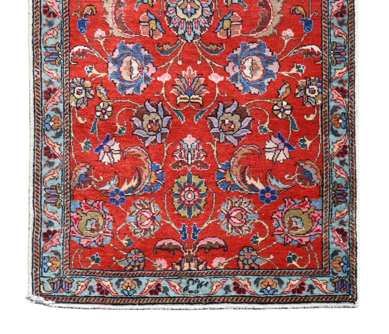 A RED GROUND TABRIZ RUNNER - 3
