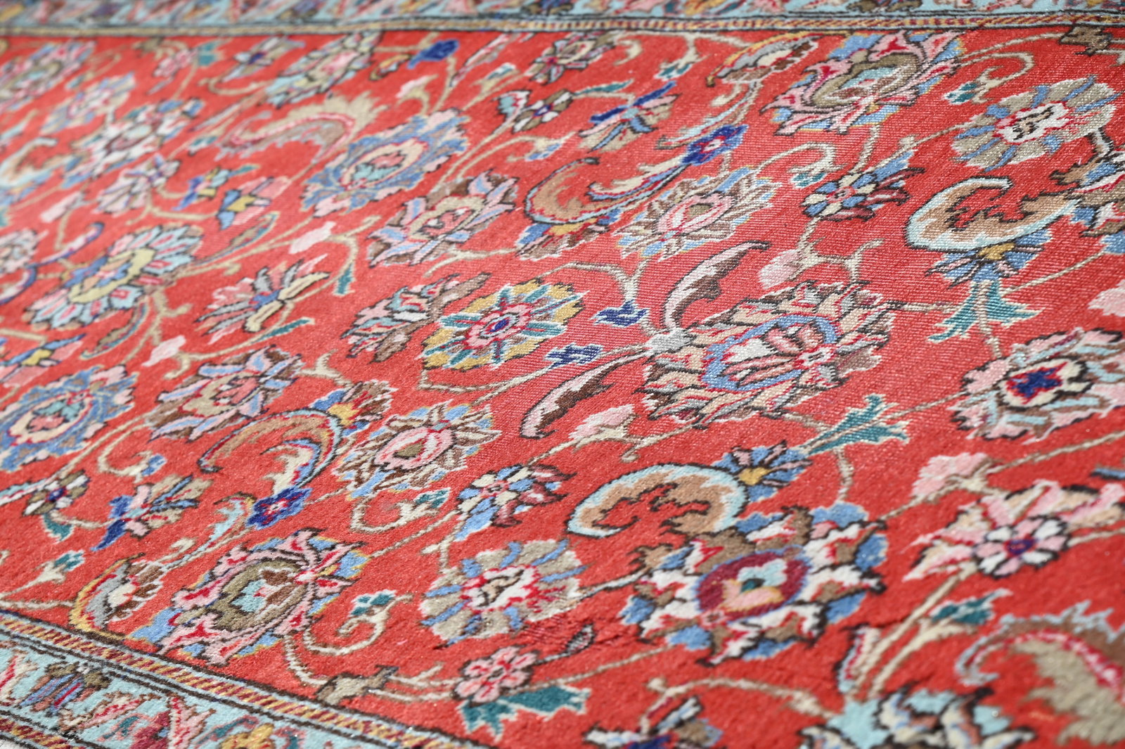 A RED GROUND TABRIZ RUNNER - 4