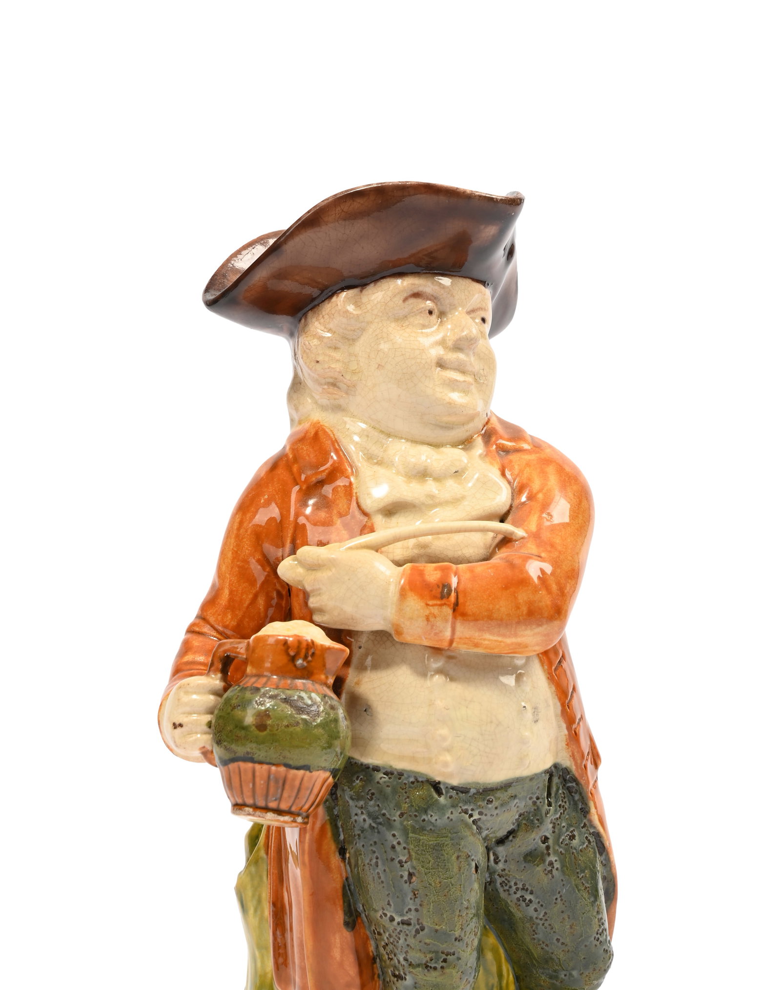 A STAFFORDSHIRE CREAMWARE 'HEARTY GOODFELLOW' TOBY JUG, CIRCA 1800 - 2