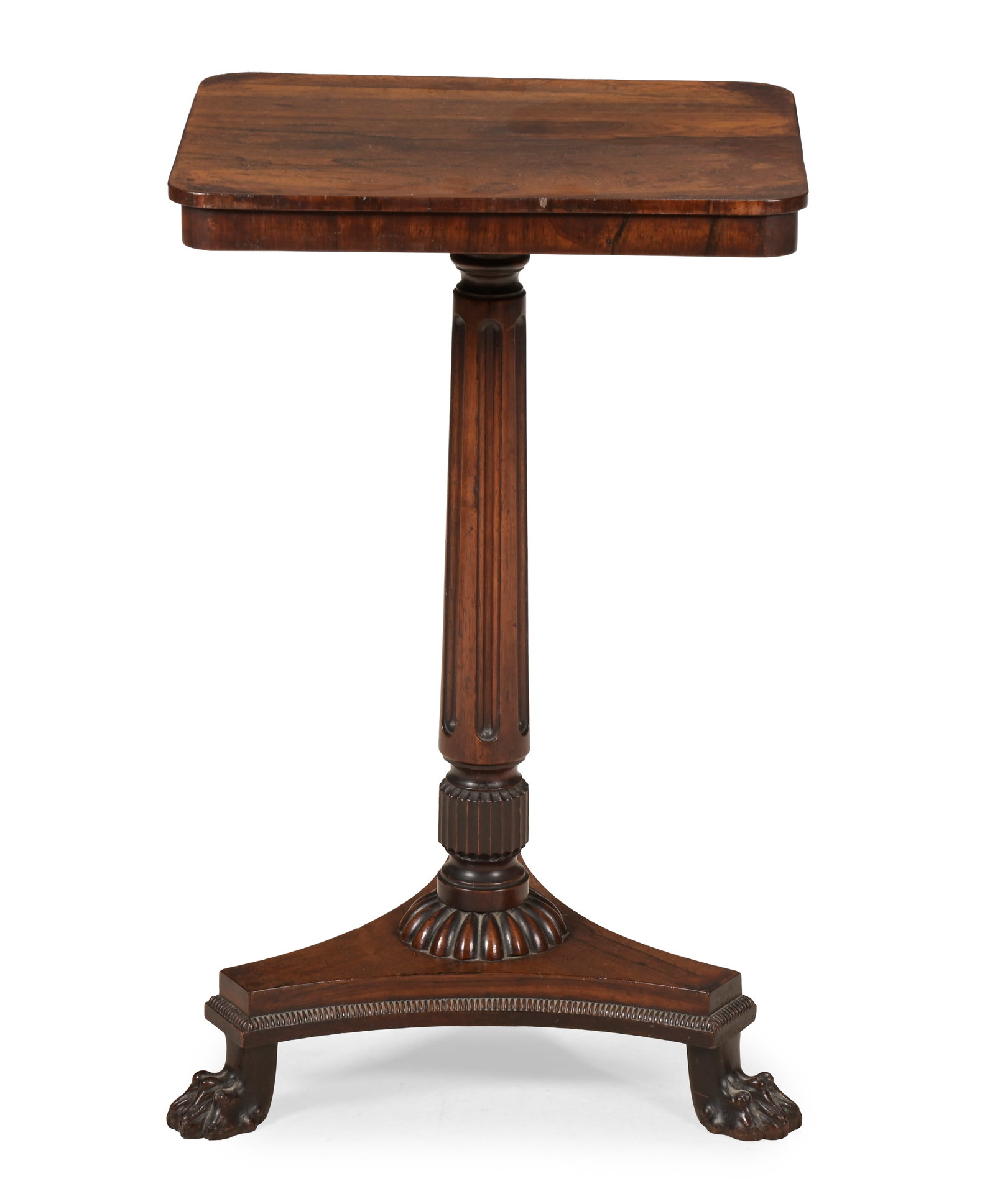 Y A GEORGE IV FIGURED ROSEWOOD SQUARE TOPPED WINE TABLE, CIRCA 1825 (1 of 1)