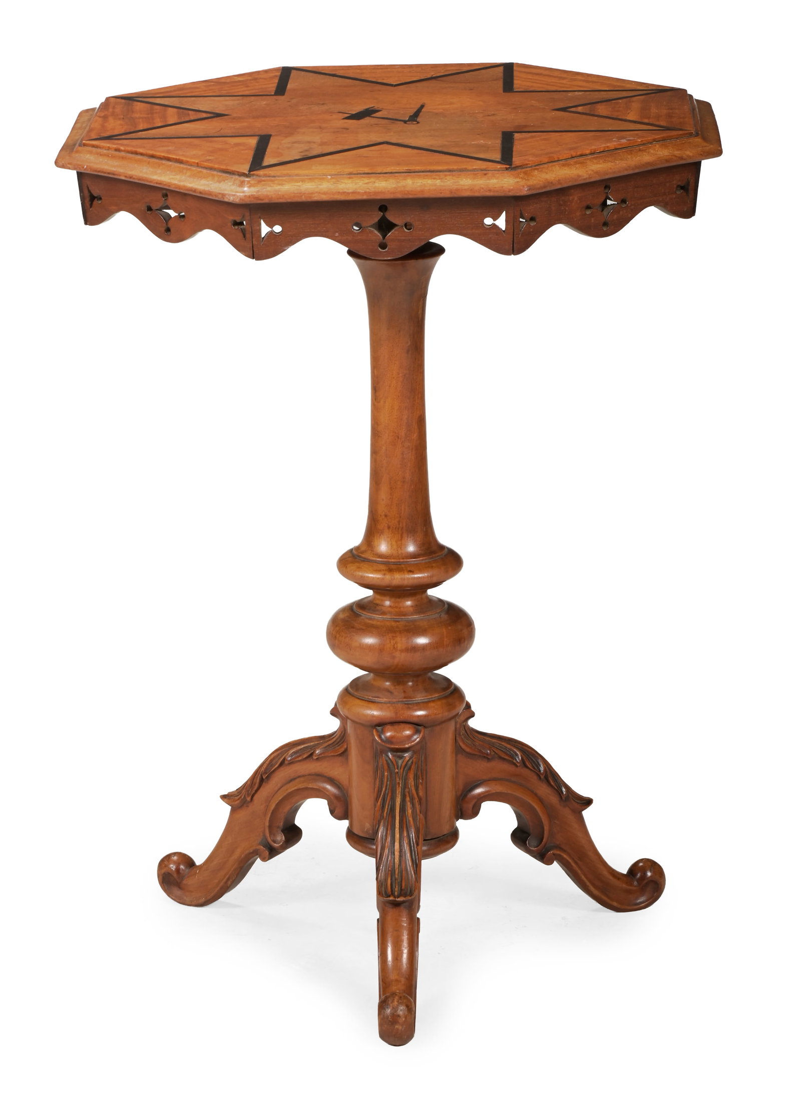 Y AN UNUSUAL MASONIC SPECIMEN TIMBER TRIPOD TABLE, SECOND QUARTER 19TH CENTURY - 2