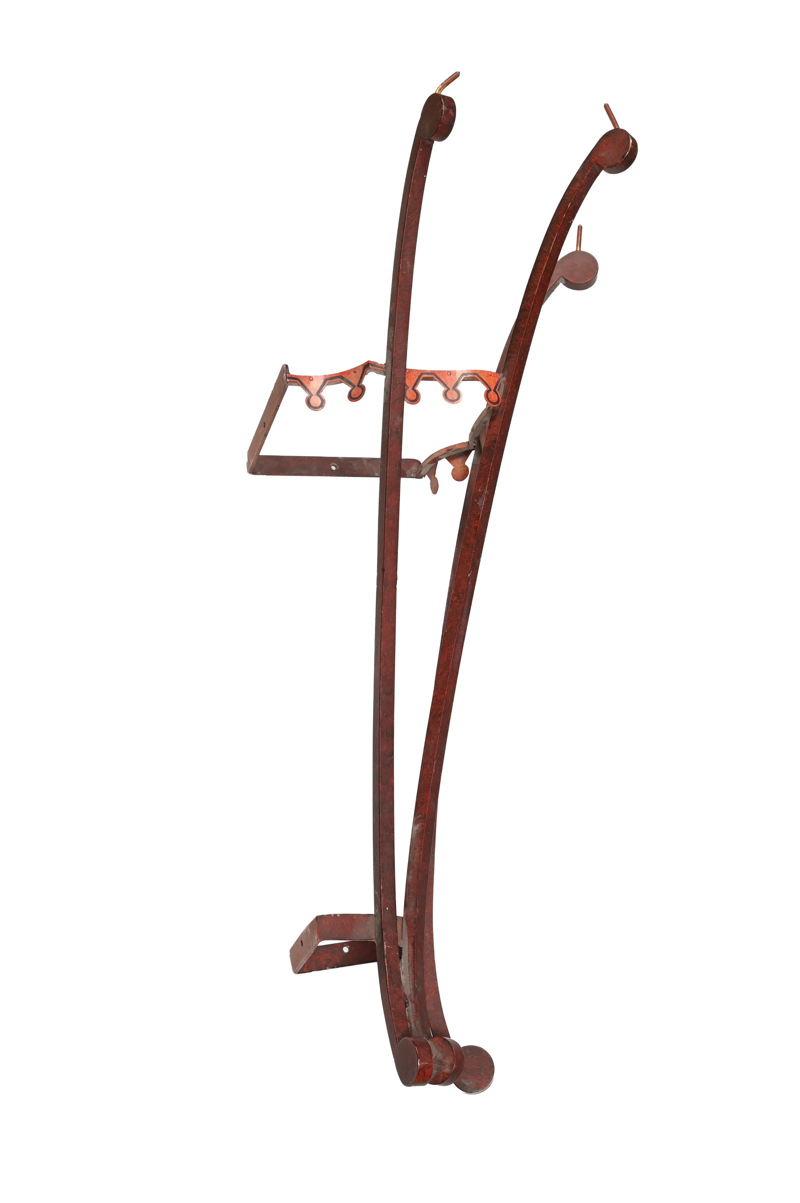 A GOTHIC REVIVAL RED PAINTED METAL WALL HANGING LANTERN, 20TH CENTURY - 4