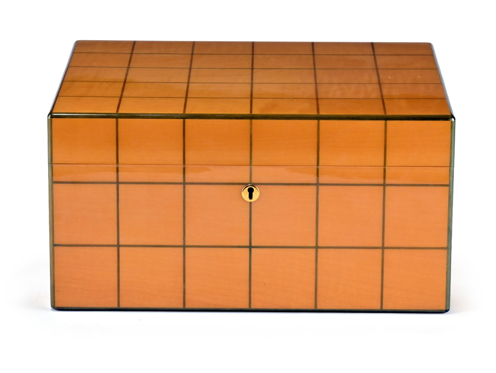 AN ELIE BLEU OF PARIS, HAREWOOD STRUNG SYCAMORE HUMIDOR, MODERN - 2