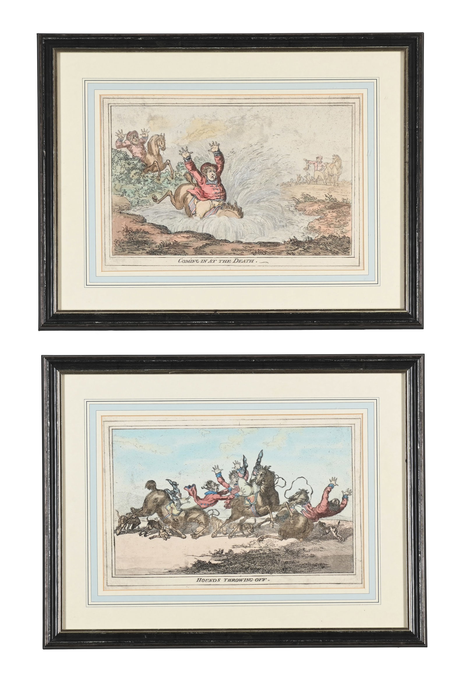 JAMES GILLRAY (BRITISH 1757-1815), A SERIES OF FOUR AQUATINTS DEPICTING HOUNDS - 2