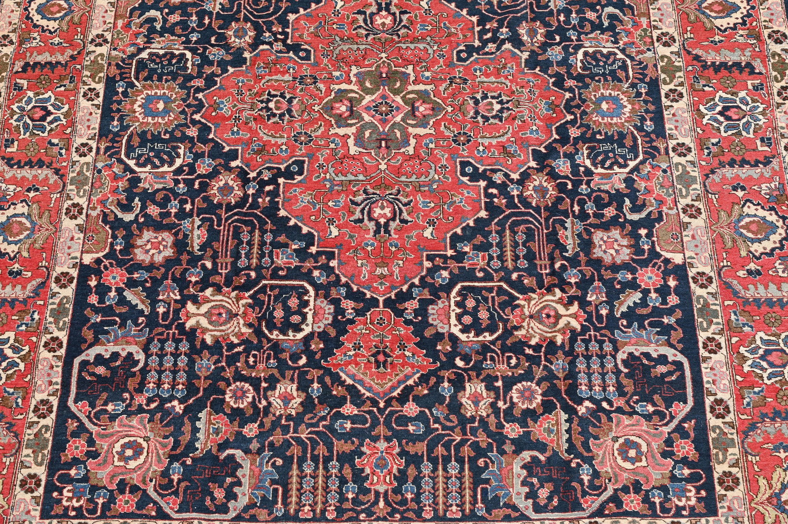 AN INDIGO BLUE TABRIZ CARPET - 2