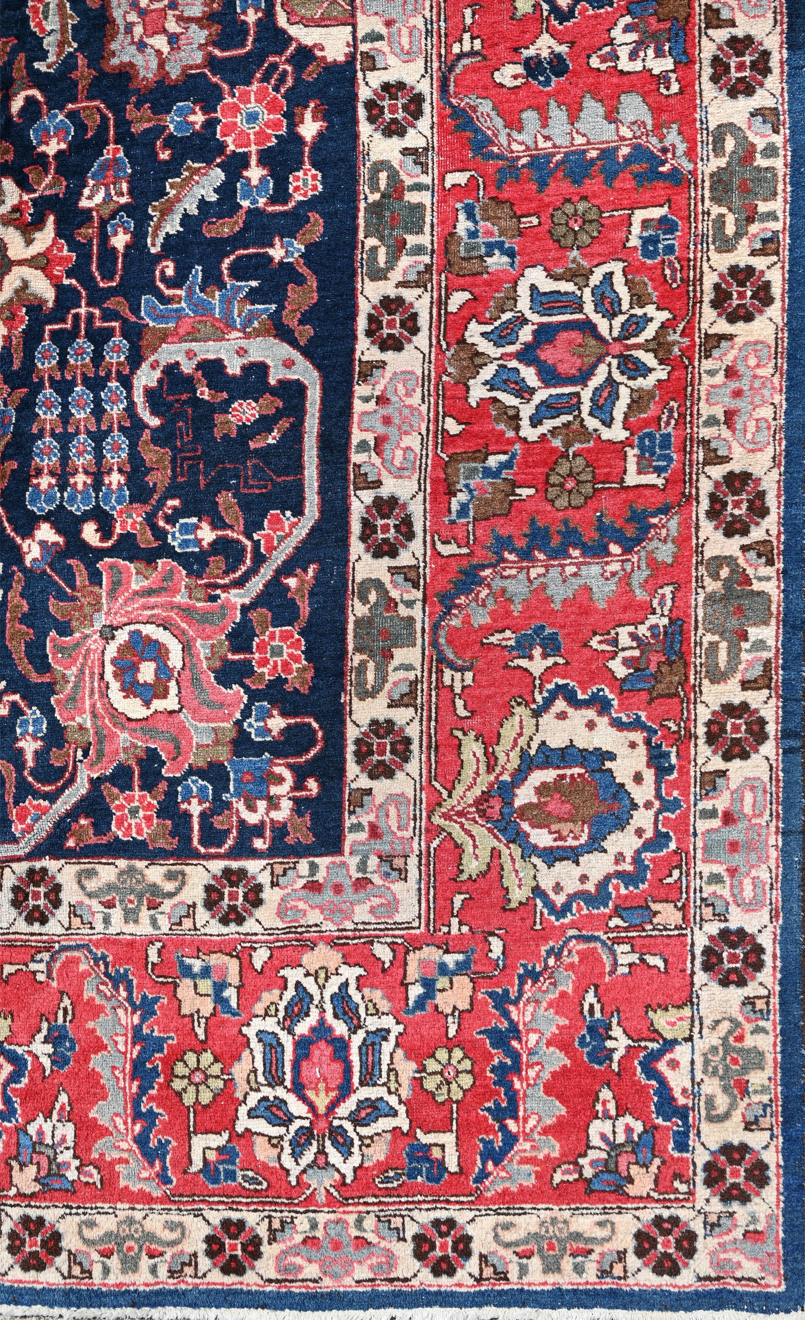 AN INDIGO BLUE TABRIZ CARPET - 3