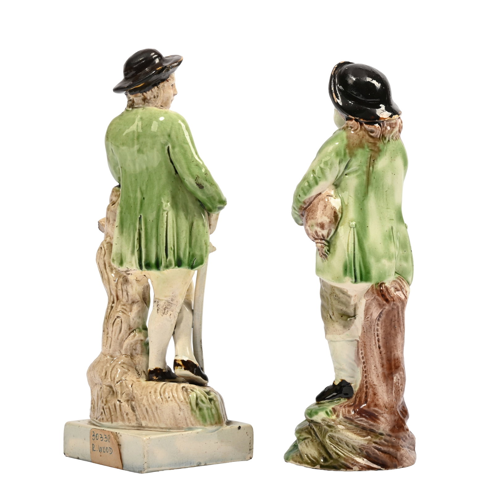 TWO STAFFORDSHIRE CREAMWARE FIGURES OF RALPH WOOD TYPE, CIRCA 1790 - 3