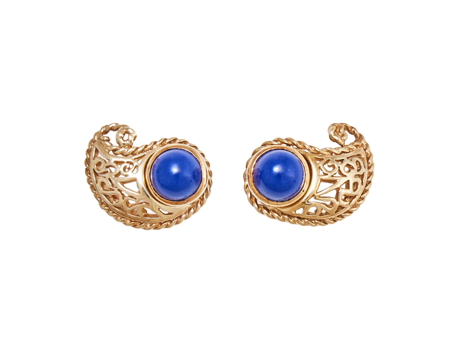 CASSANDRA GOAD, A PAIR OF LAPIS LAZULI EARRINGS: CASSANDRA GOAD, A PAIR OF LAPIS LAZULI EARRINGS