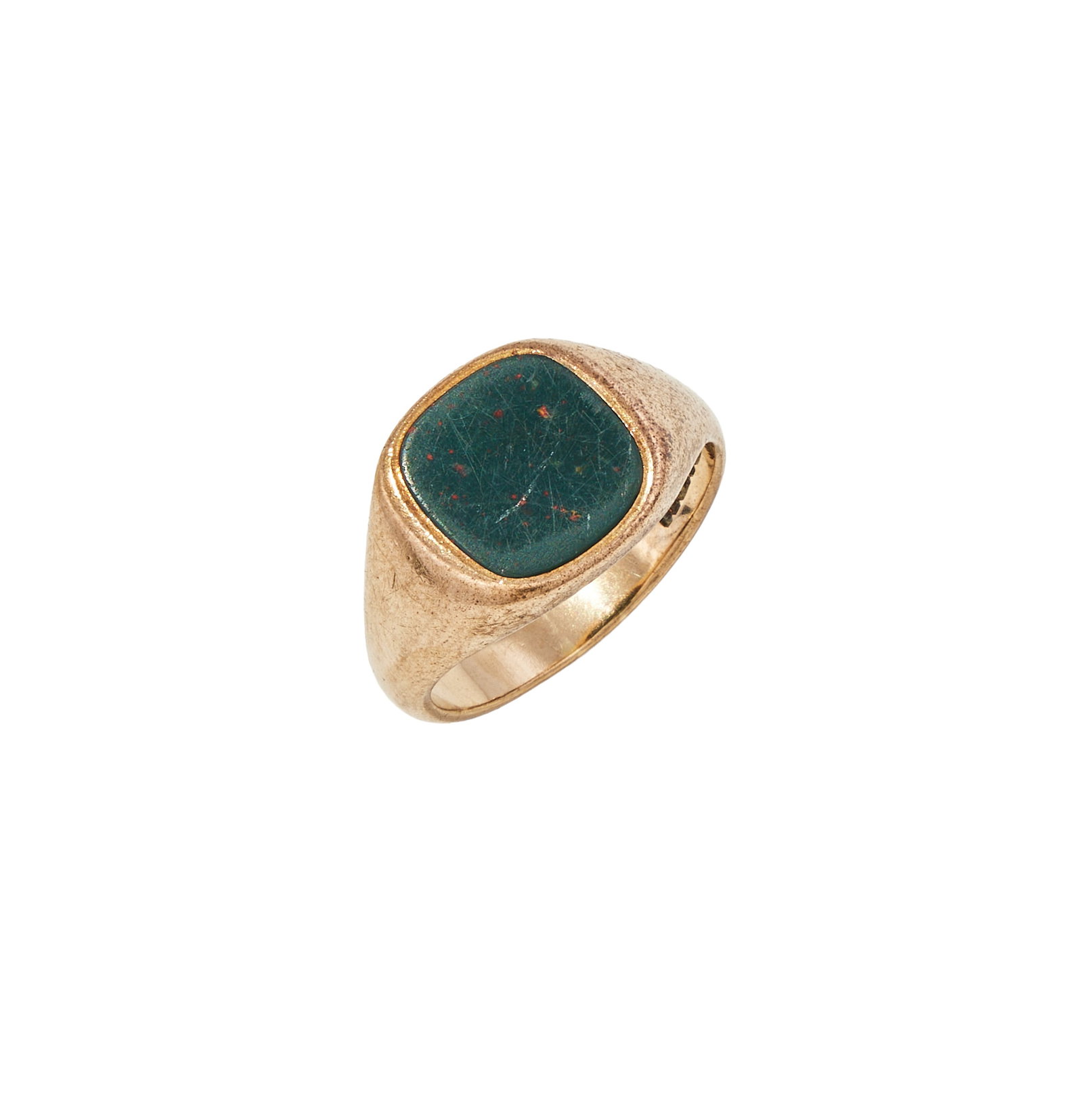 A SIGNET RING: A SIGNET RING The vacant bloodstone matrix to