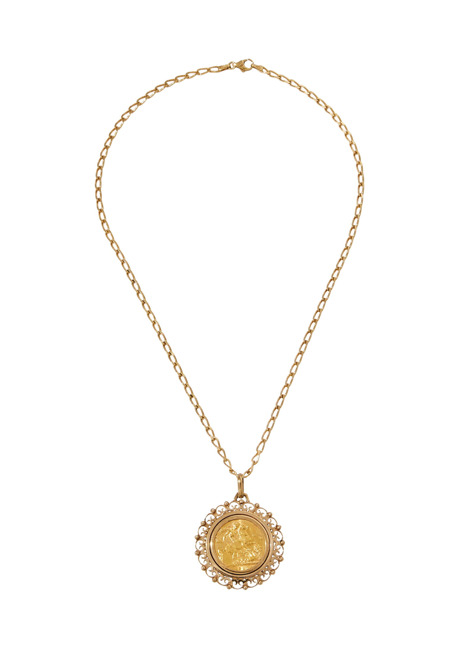 A SOVEREIGN PENDANT NECKLACE - 2