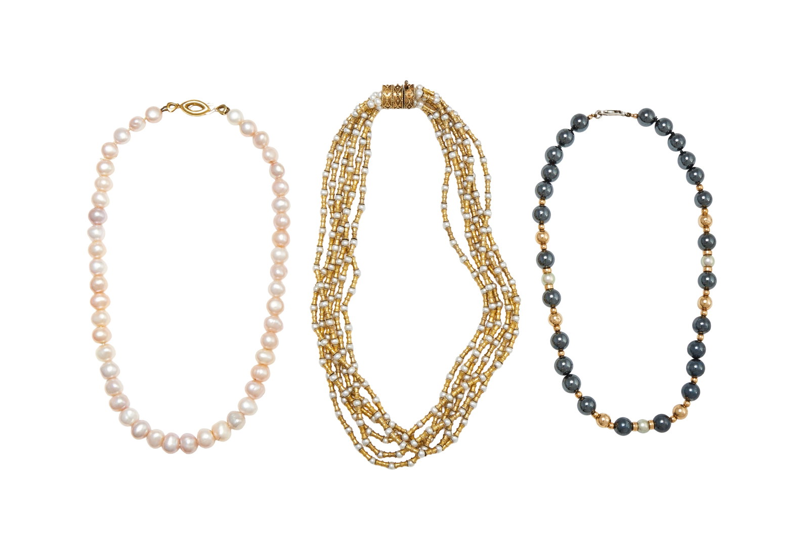 THREE CULTURED PEARL NECKLACES (1 of 1)