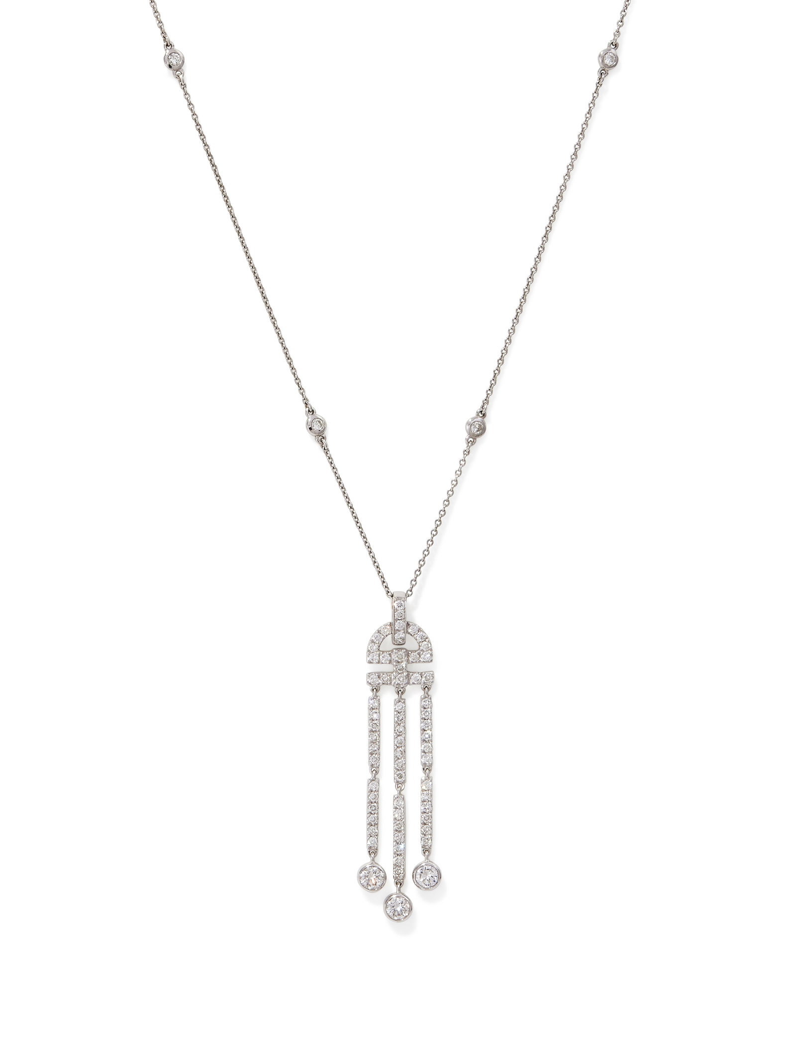 A DIAMOND PENDANT NECKLACE - 2