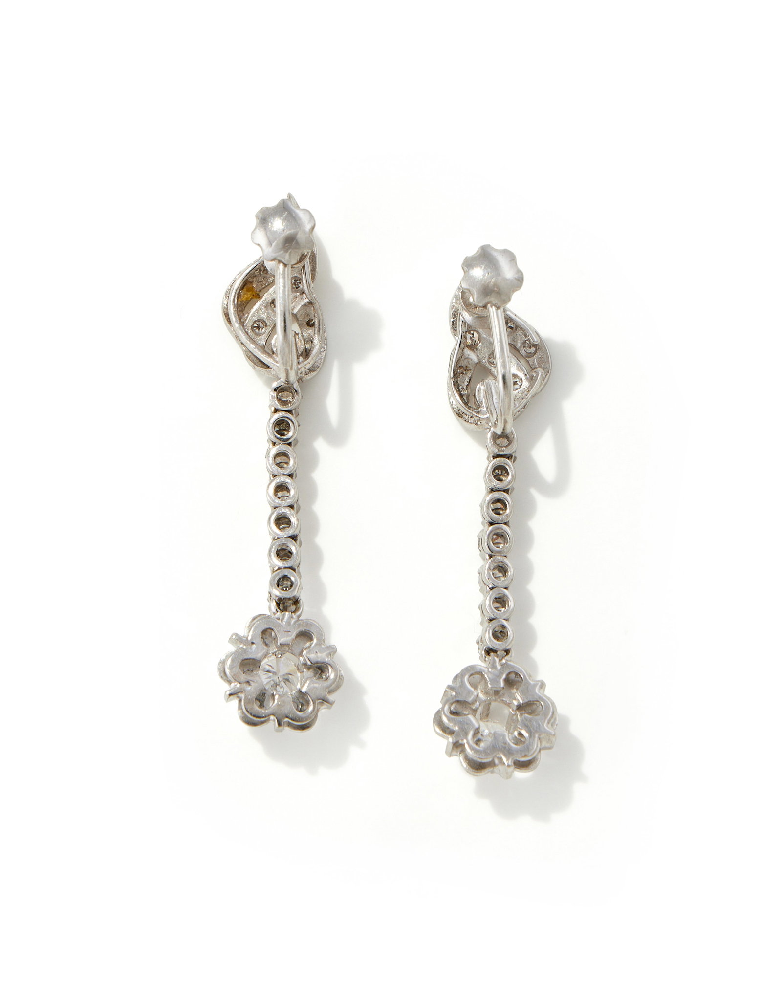 A PAIR OF DIAMOND DROP EARRINGS - 2
