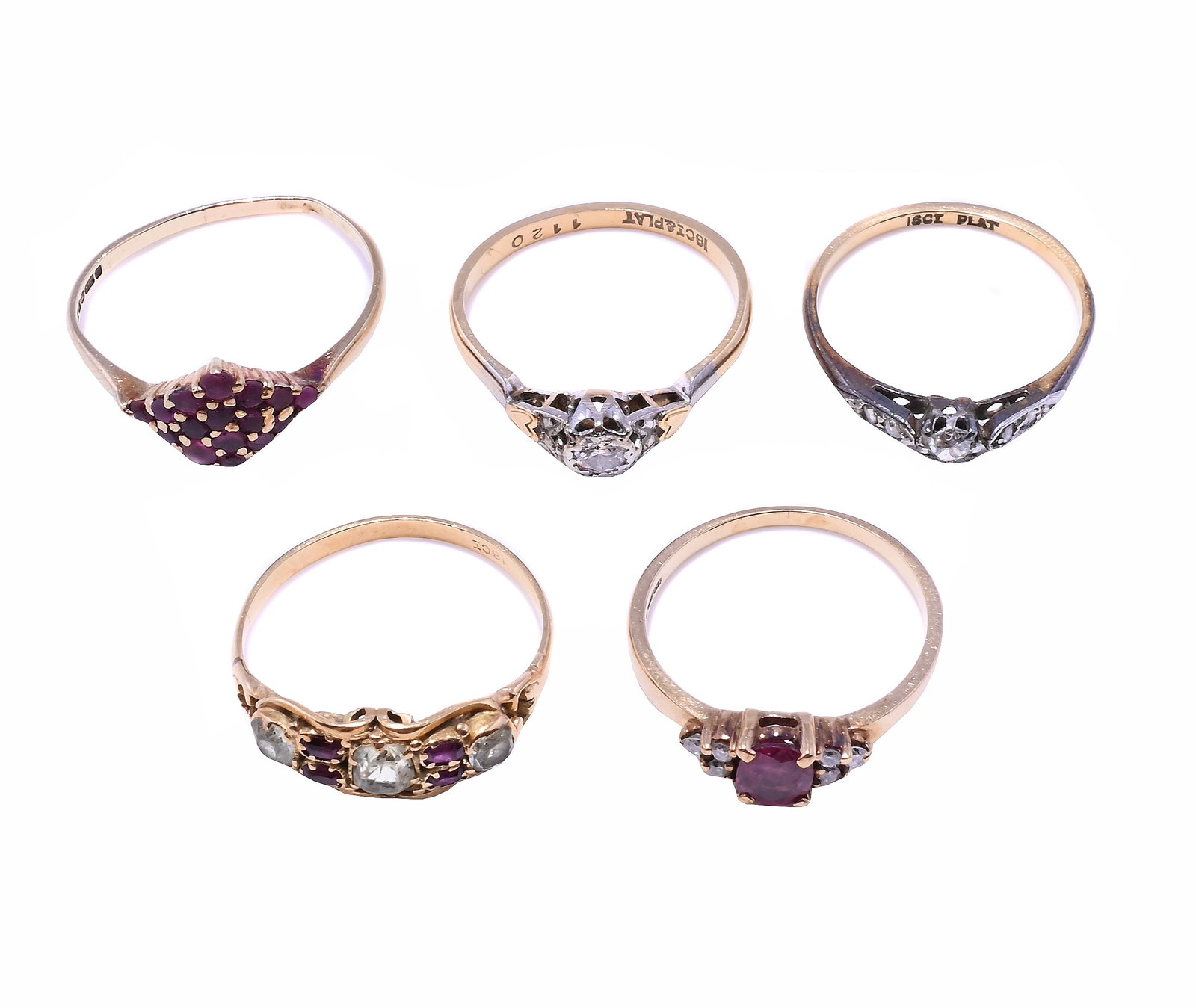 FIVE GEM SET RINGS (1 of 1)
