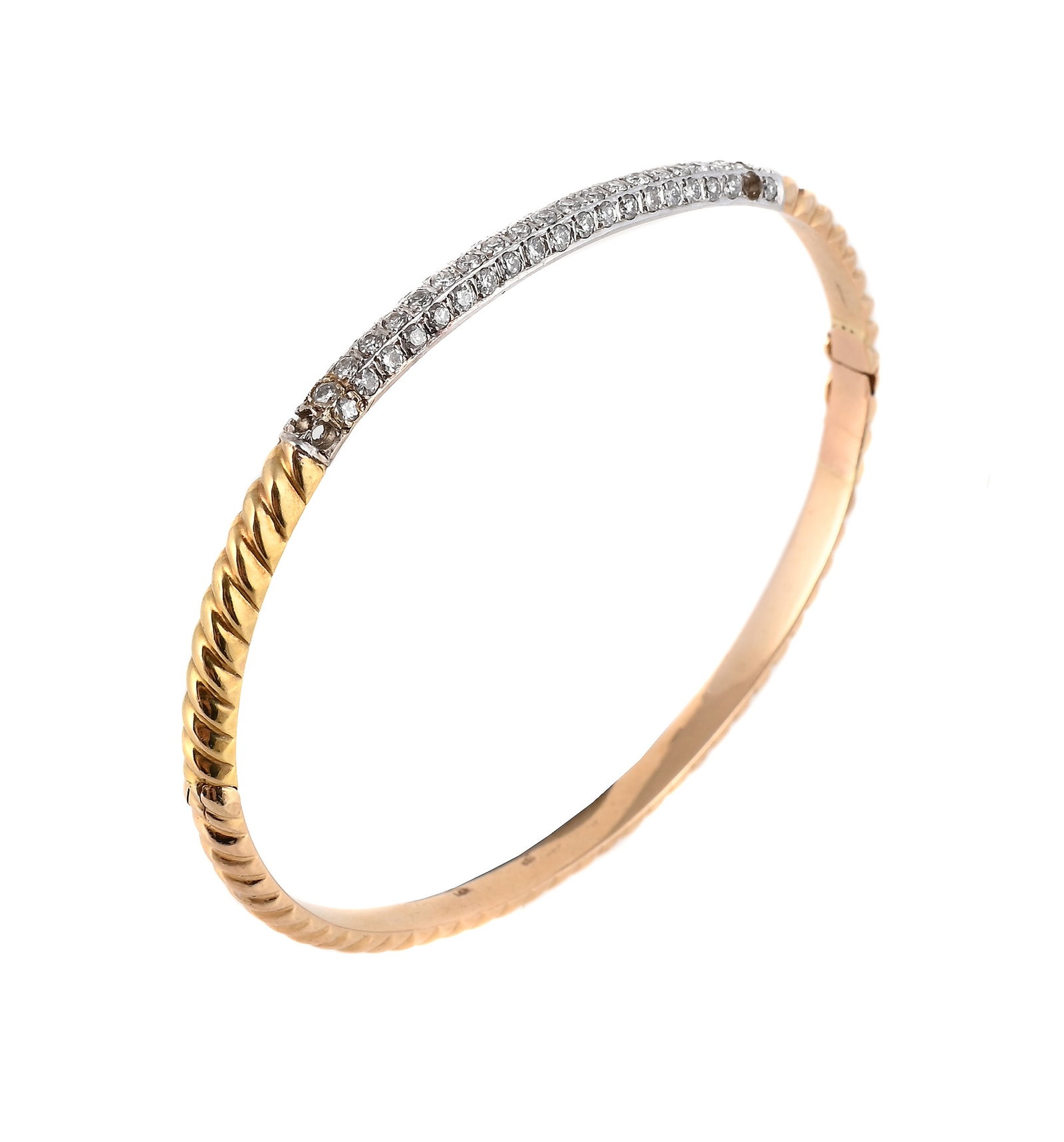 A DIAMOND SET HINGED BANGLE (1 of 1)