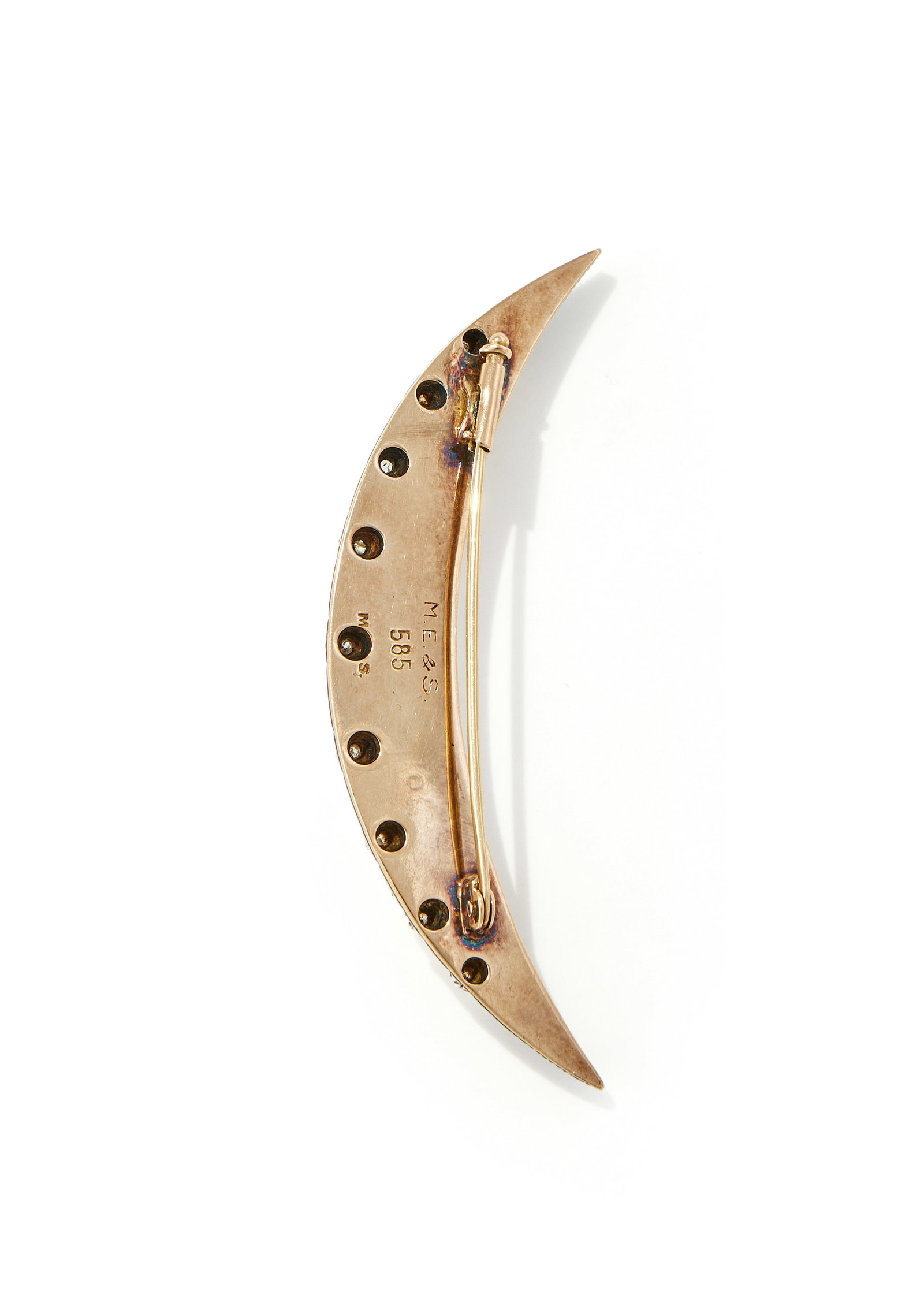 A LATE 19TH CENTURY FRESHWATER PEARL AND DIAMOND BROOCH - 2