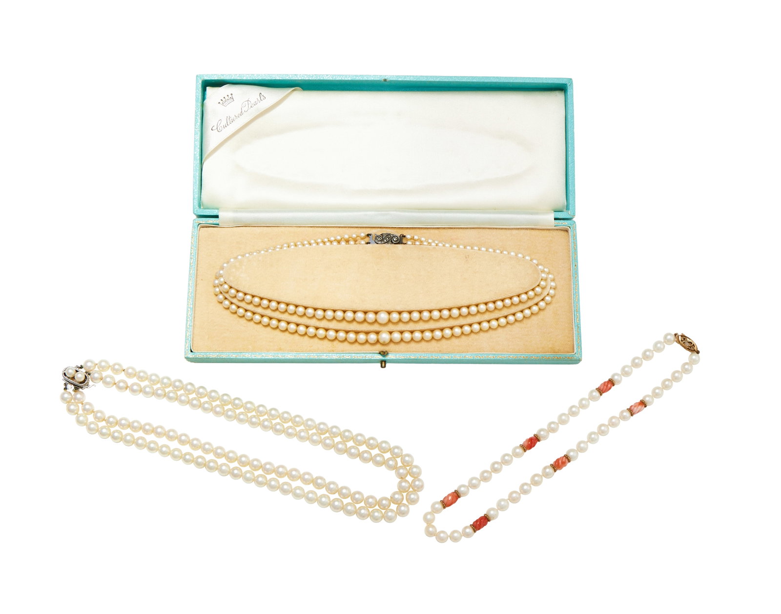 Y THREE CULTURED PEARL NECKLACES (1 of 1)