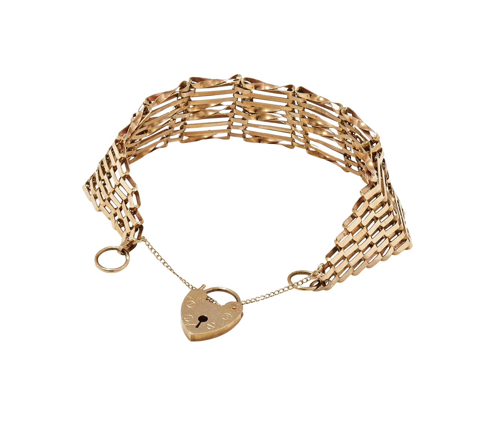A 9 CARAT GOLD GATE LINK BRACELET, LONDON 1977 - 2